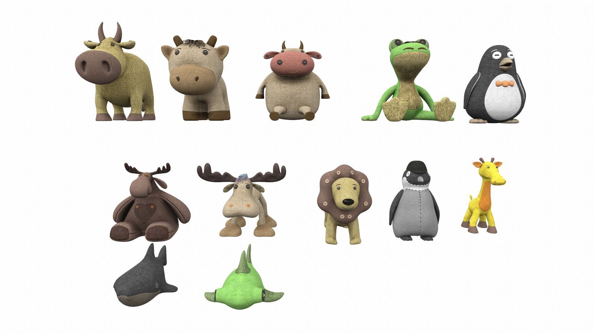 Plush toy collection pack part 1 3D model_4