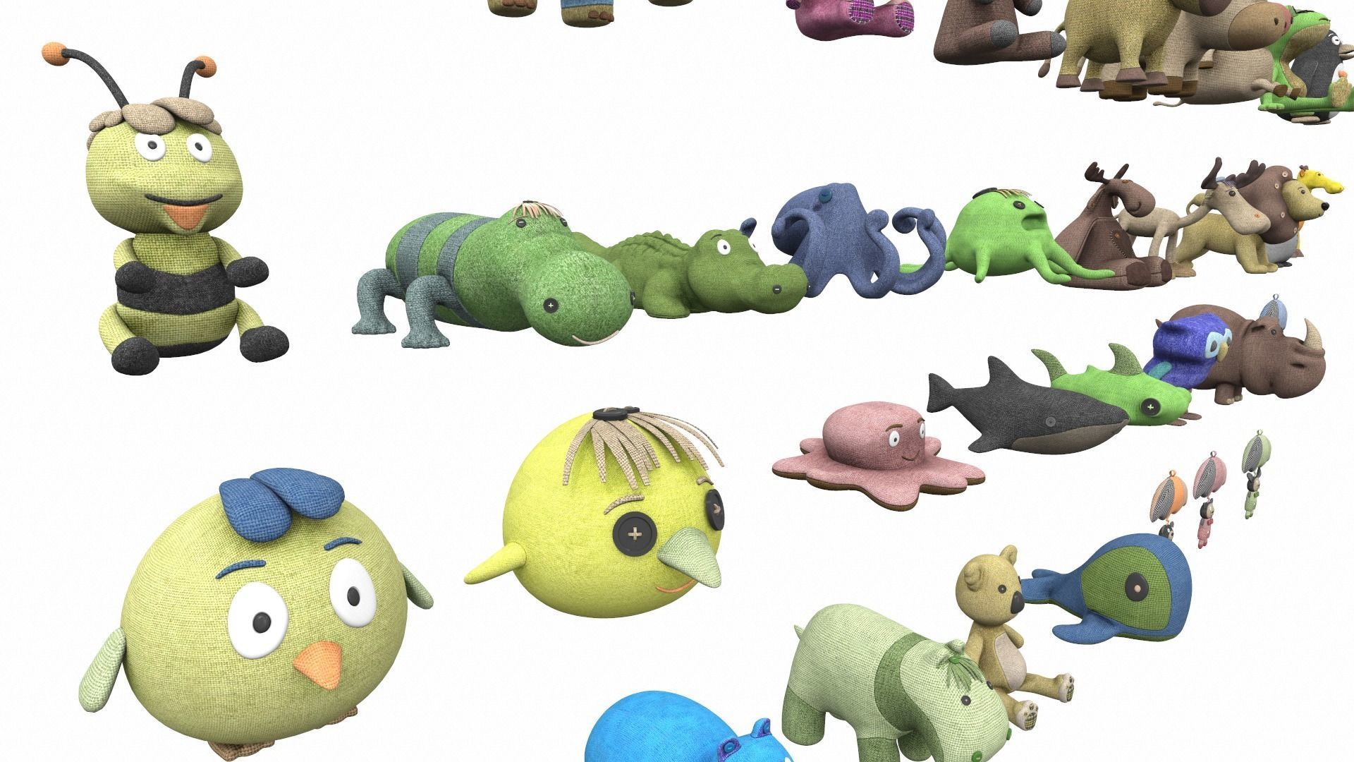 Plush toy collection pack part 1 3D model_12