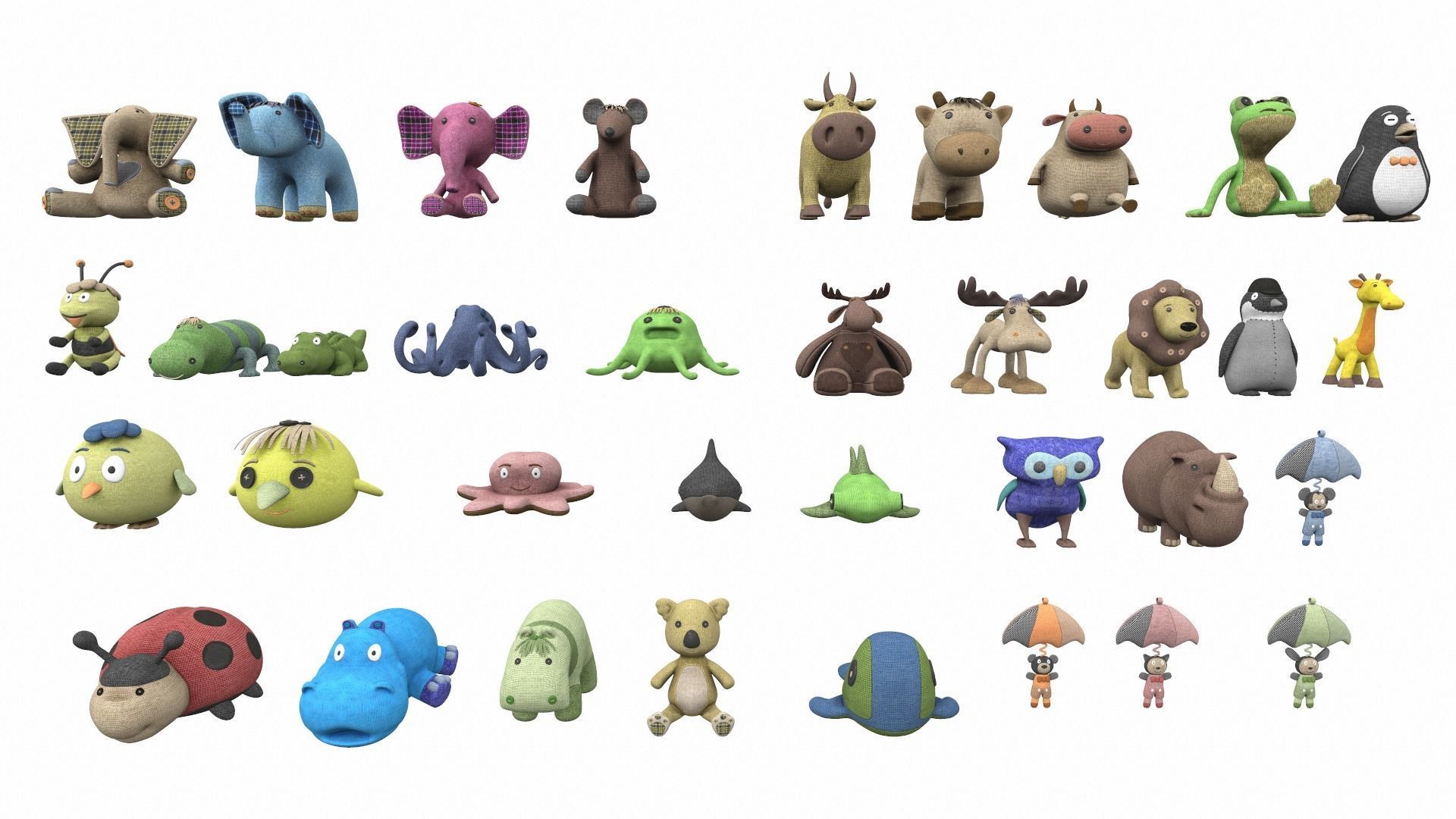 Plush toy collection pack part 1 3D model_6