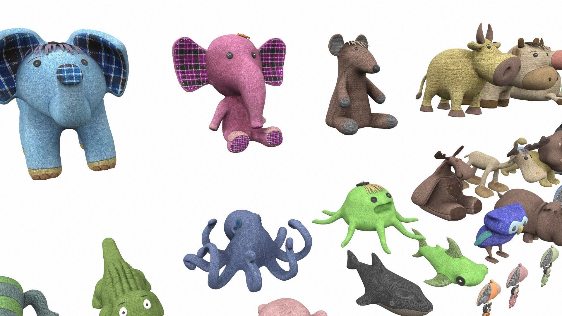 Plush toy collection pack part 1 3D model_9