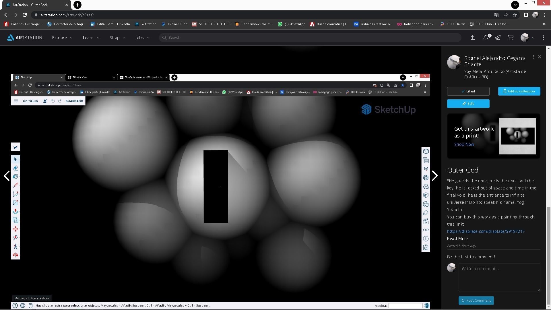 Cosmic Horror Lovecraftian Creature Low-poly 3D model_4