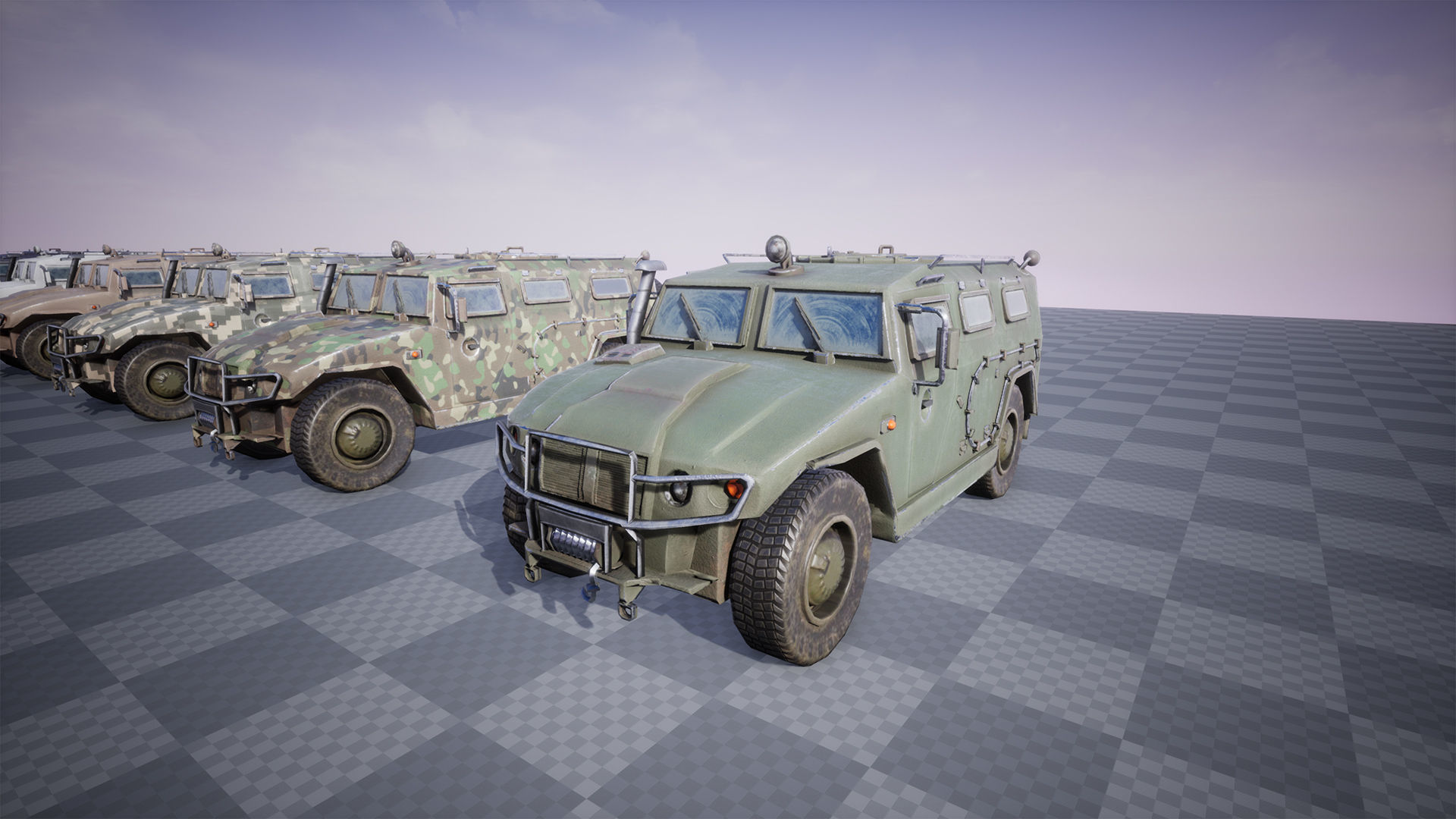 Functional - GAZ Tiger  Combat Vehicle  6 Versions Low-poly 3D model_3