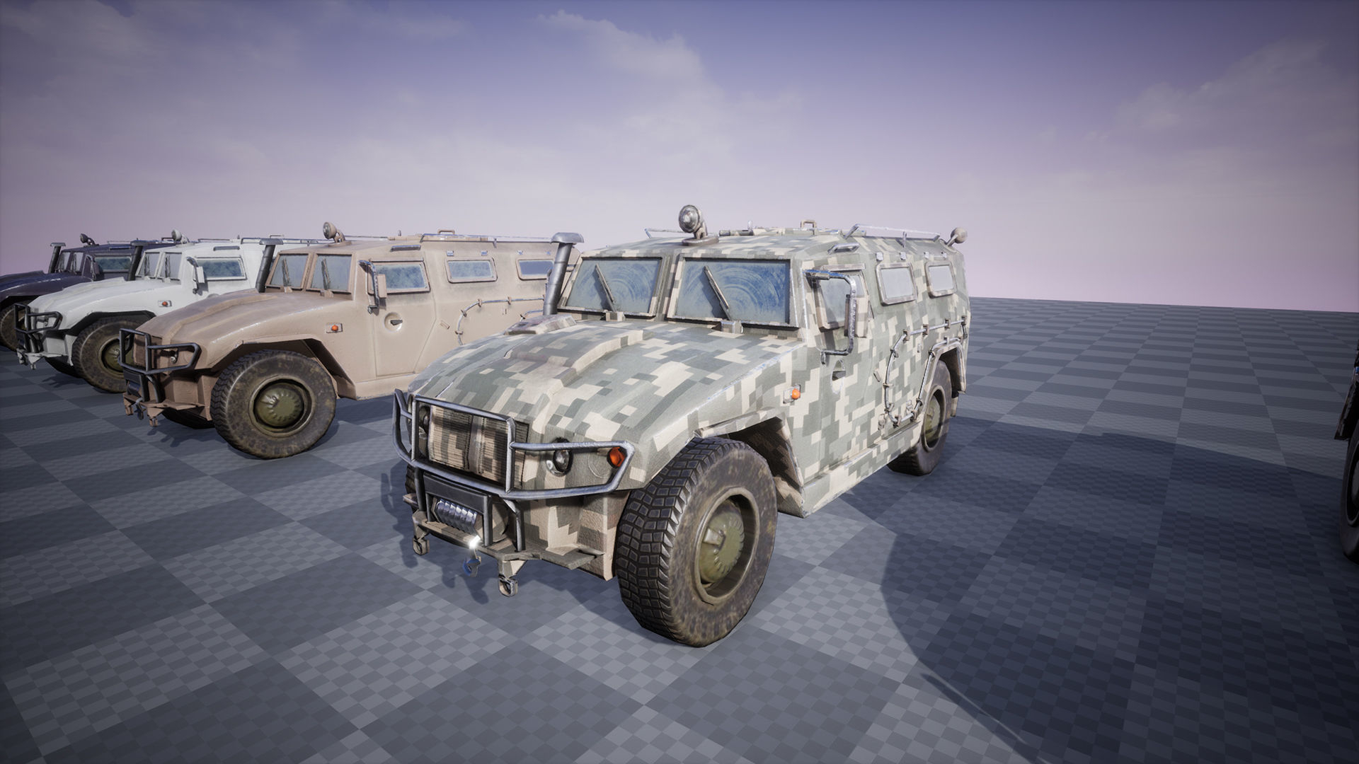 Functional - GAZ Tiger  Combat Vehicle  6 Versions Low-poly 3D model_6