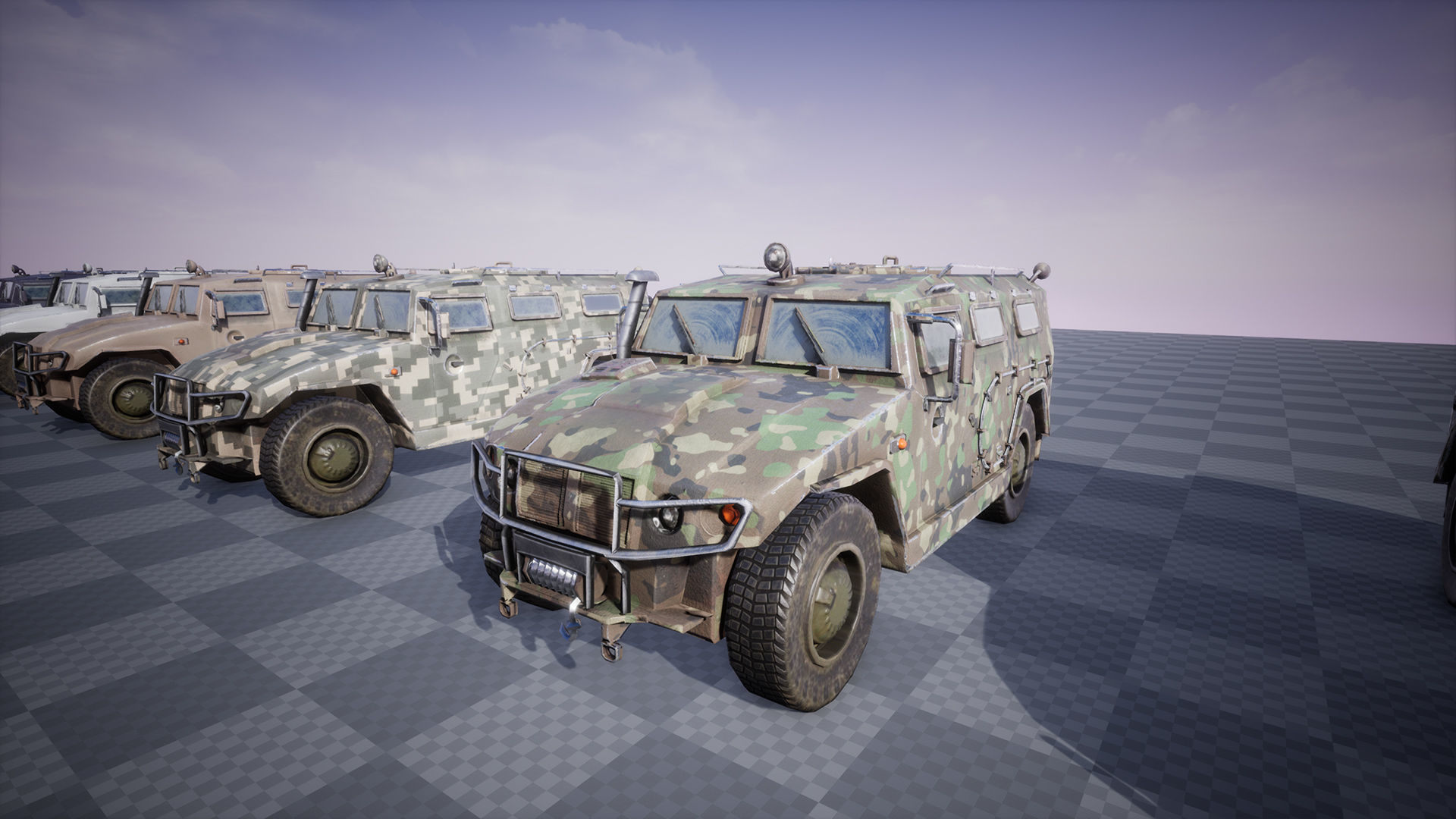 Functional - GAZ Tiger  Combat Vehicle  6 Versions Low-poly 3D model_5