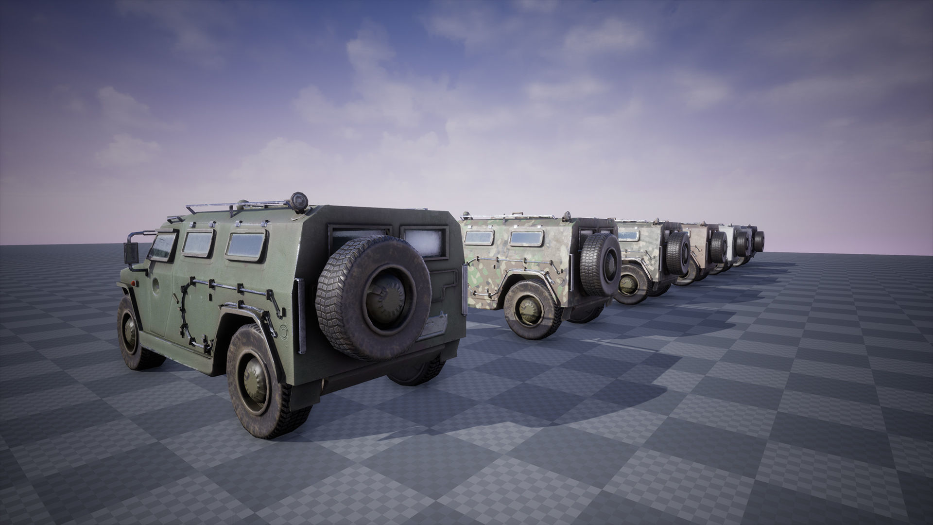 Functional - GAZ Tiger  Combat Vehicle  6 Versions Low-poly 3D model_12