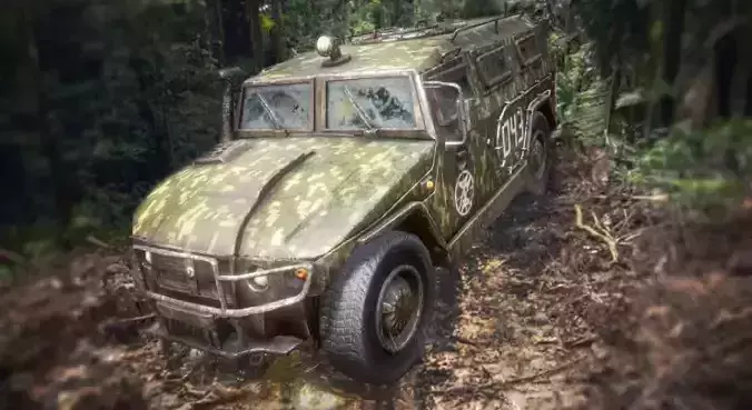 Functional - GAZ Tiger  Combat Vehicle  6 Versions Low-poly 3D model