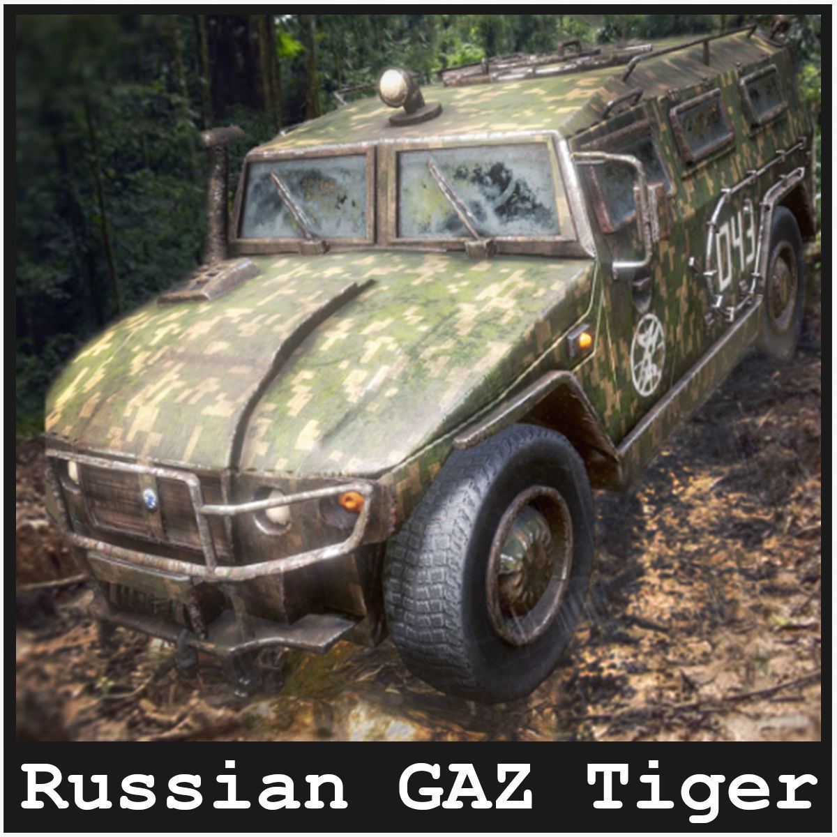 Functional - GAZ Tiger  Combat Vehicle  6 Versions Low-poly 3D model_1