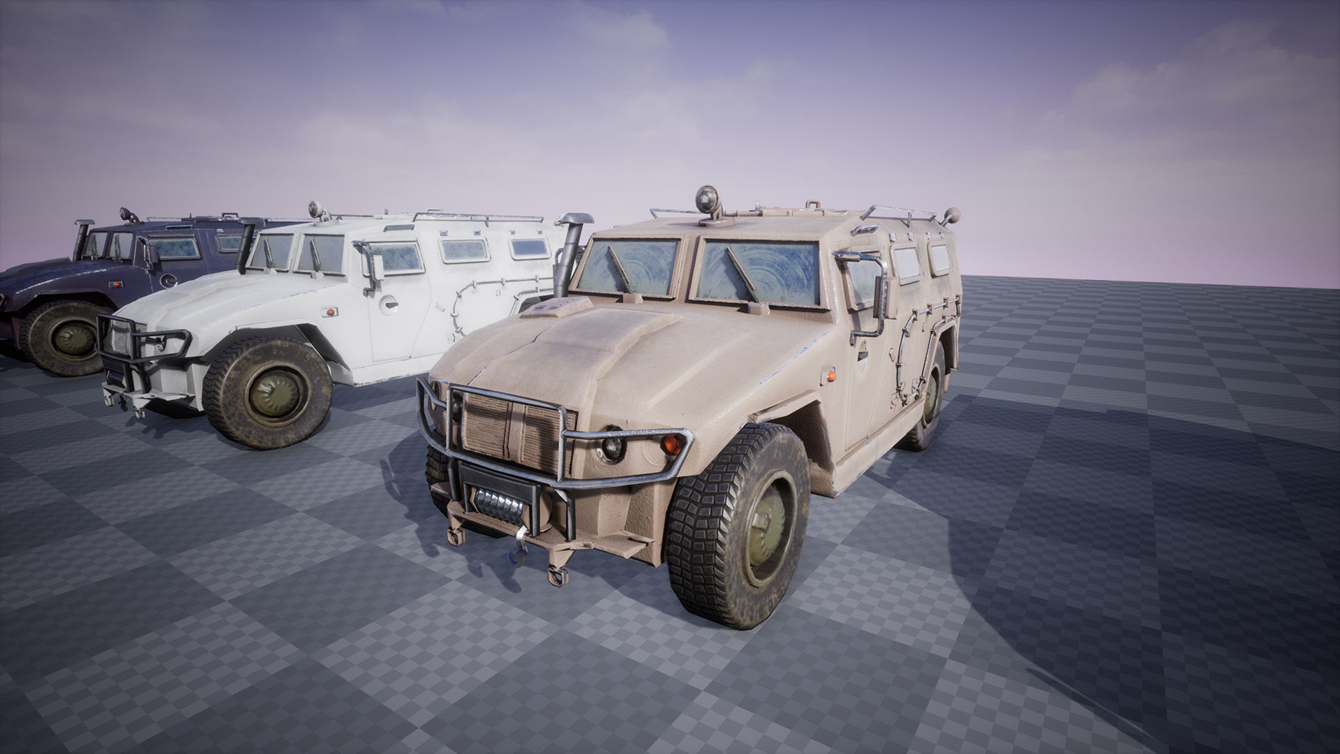 Functional - GAZ Tiger  Combat Vehicle  6 Versions Low-poly 3D model_7