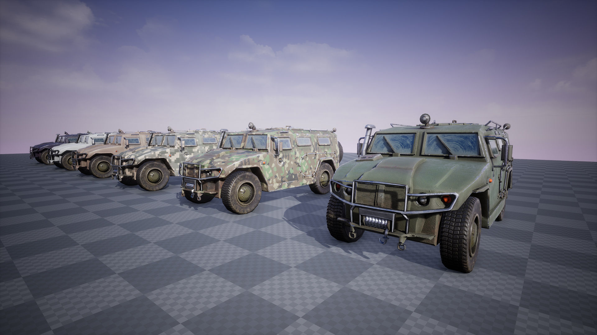 Functional - GAZ Tiger  Combat Vehicle  6 Versions Low-poly 3D model_11