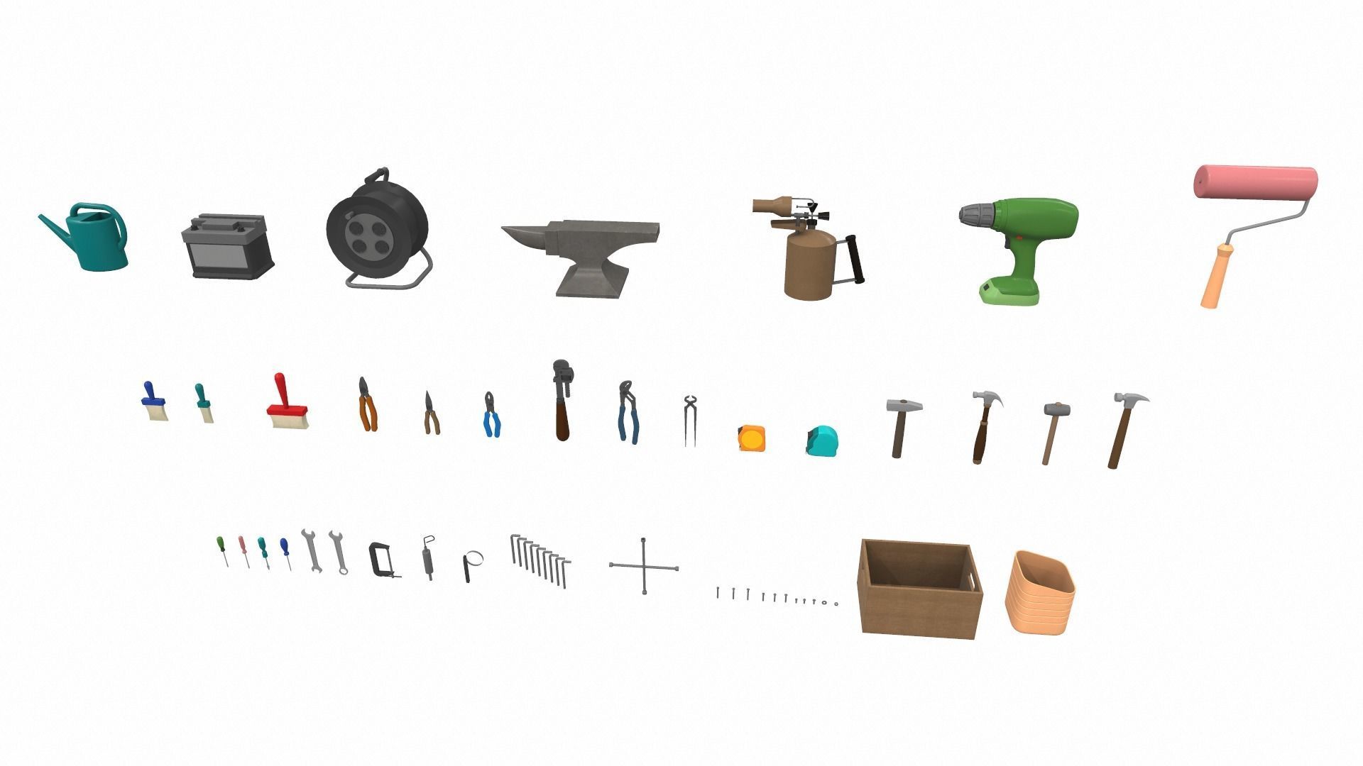 Cartoon work props pack 100Plus 3D model_6