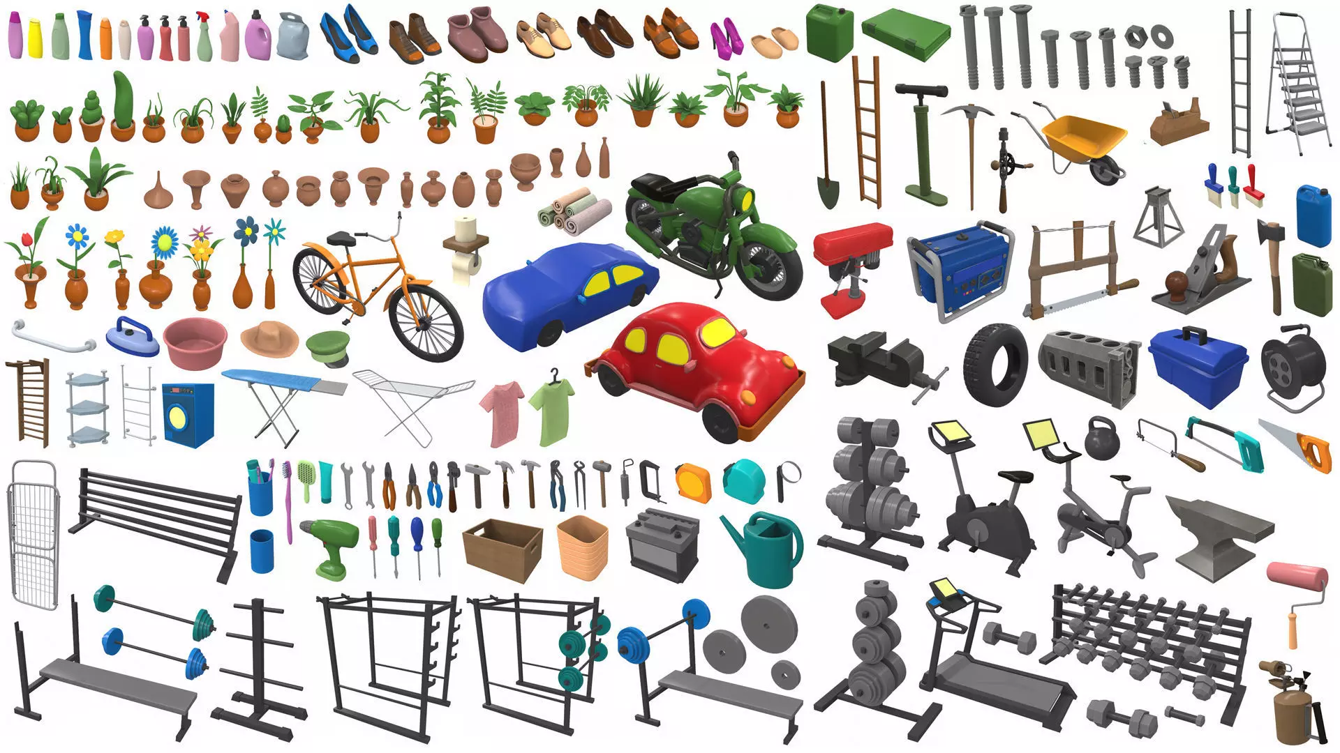 Cartoon work props pack 100Plus 3D model_0
