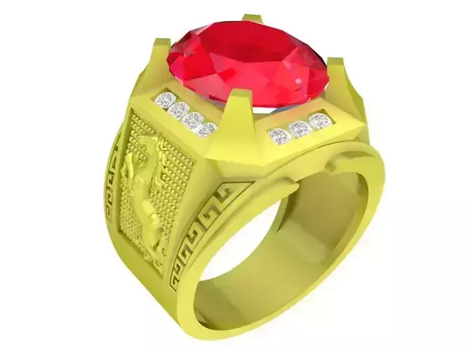 korean diamond and horse men ring  4106