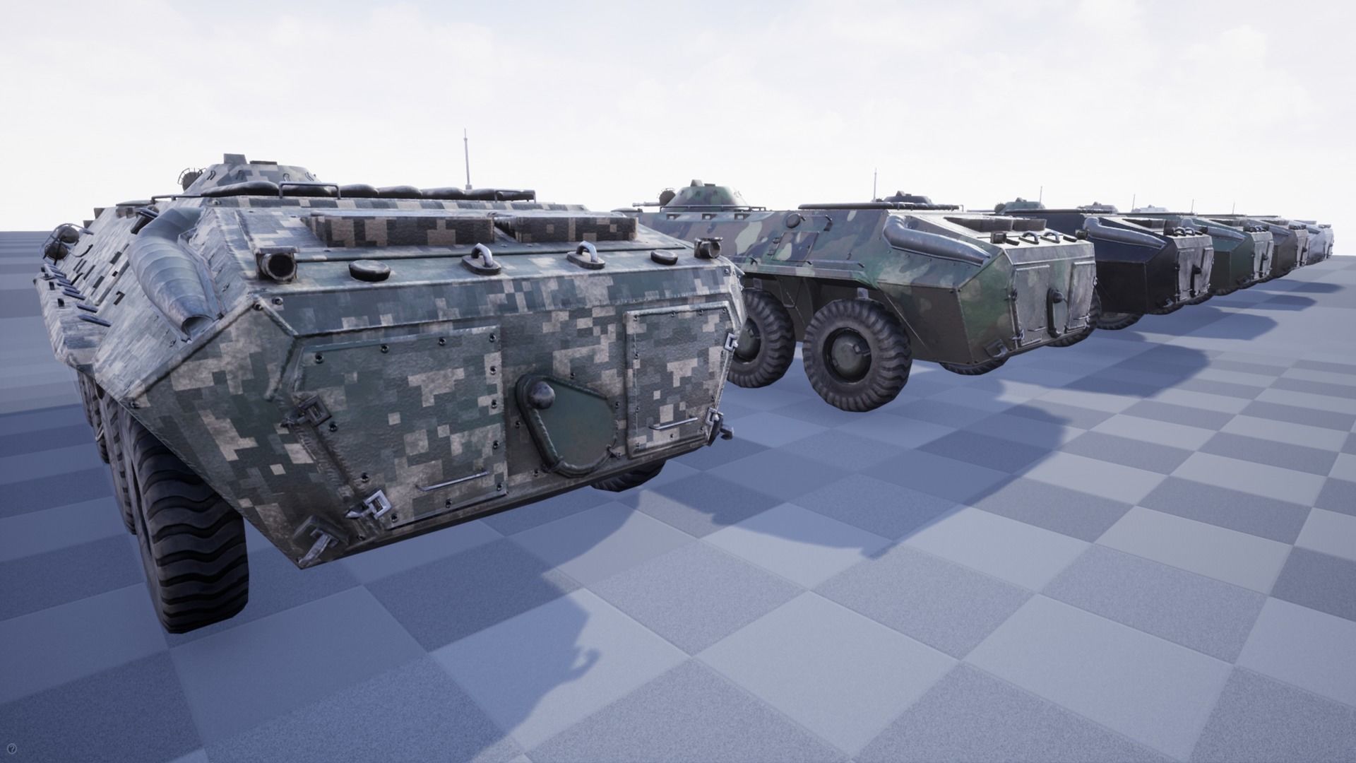 Functional - 6 Versions  APC  Military Vehicle Low-poly 3D model_7
