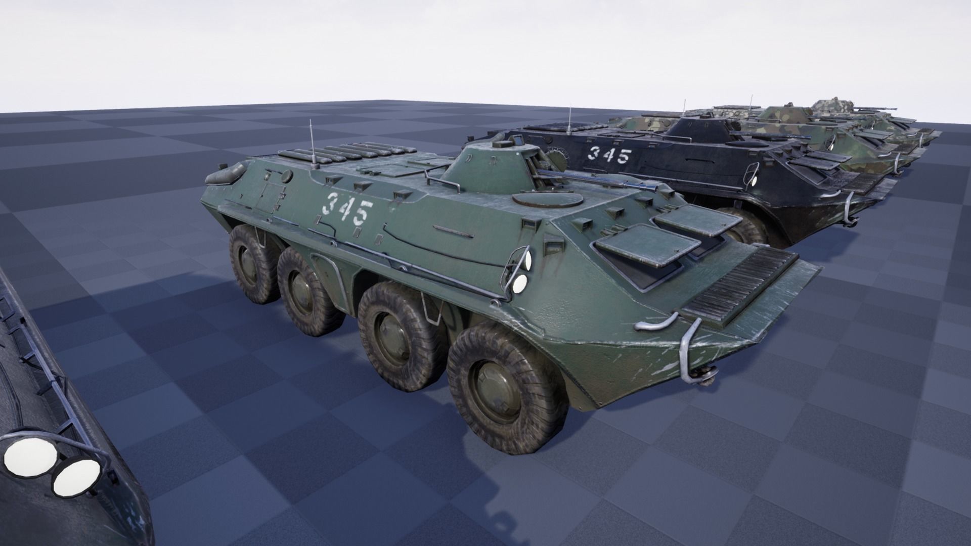 Functional - 6 Versions  APC  Military Vehicle Low-poly 3D model_11