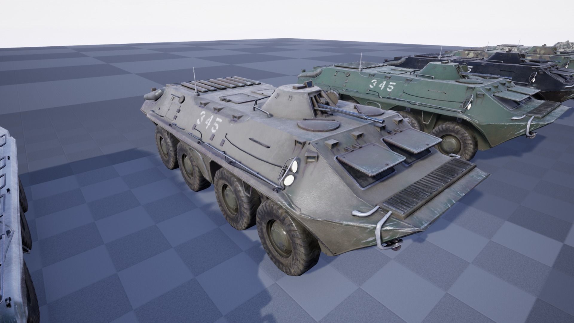 Functional - 6 Versions  APC  Military Vehicle Low-poly 3D model_9