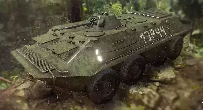 Functional - 6 Versions  APC  Military Vehicle Low-poly 3D model Functional - 6 Versions  APC  Military Vehicle Low-poly 3D model