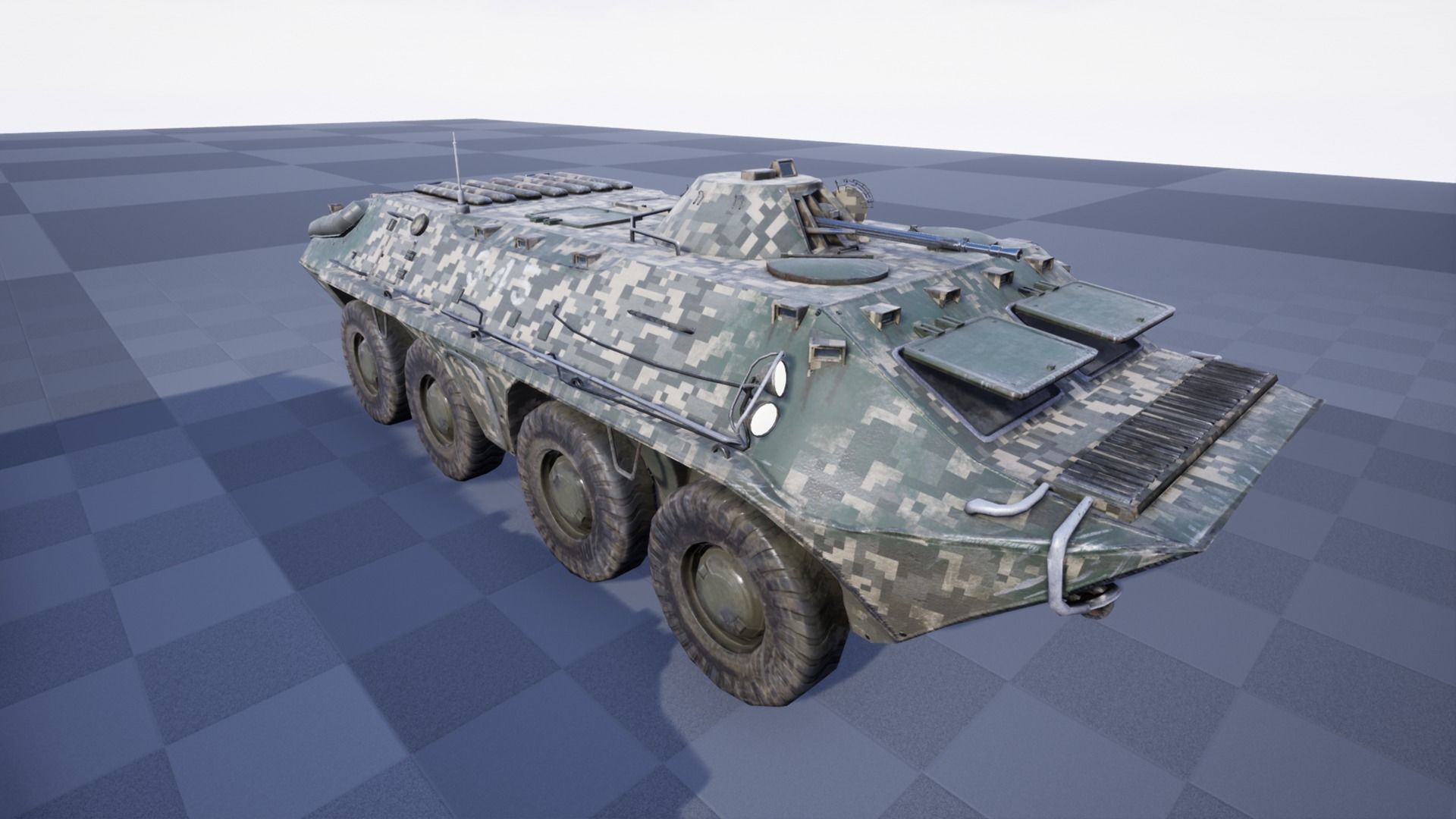 Functional - 6 Versions  APC  Military Vehicle Low-poly 3D model_5