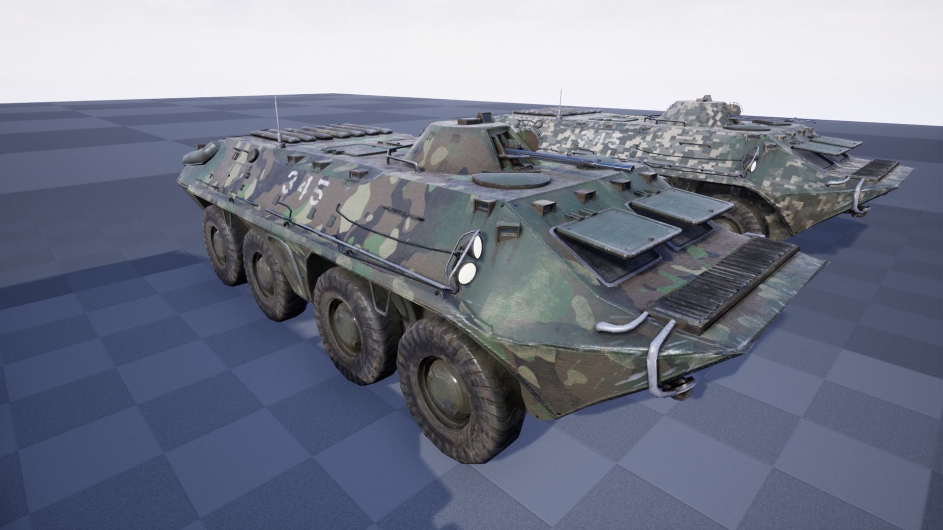 Functional - 6 Versions  APC  Military Vehicle Low-poly 3D model_14