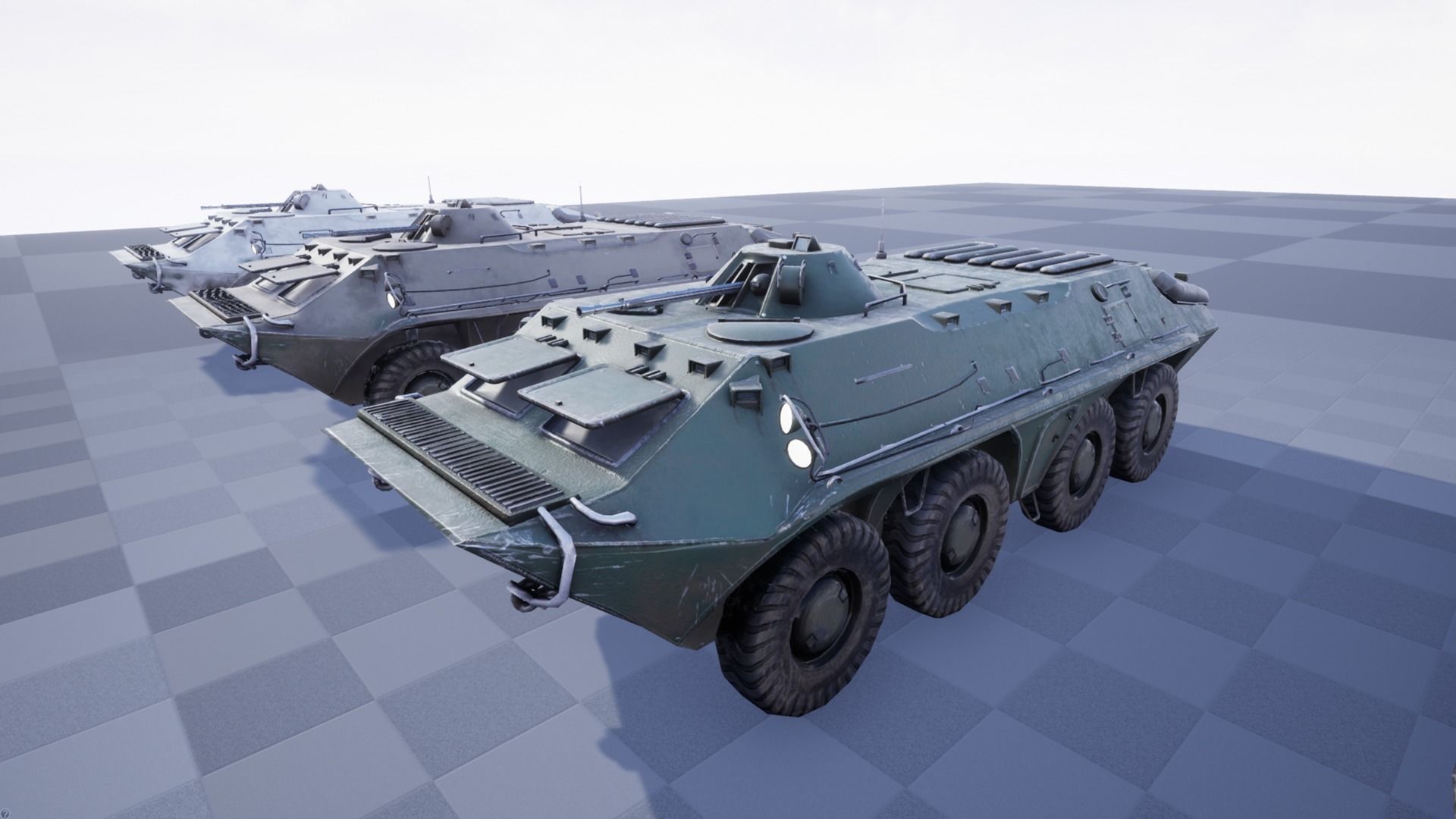Functional - 6 Versions  APC  Military Vehicle Low-poly 3D model_12