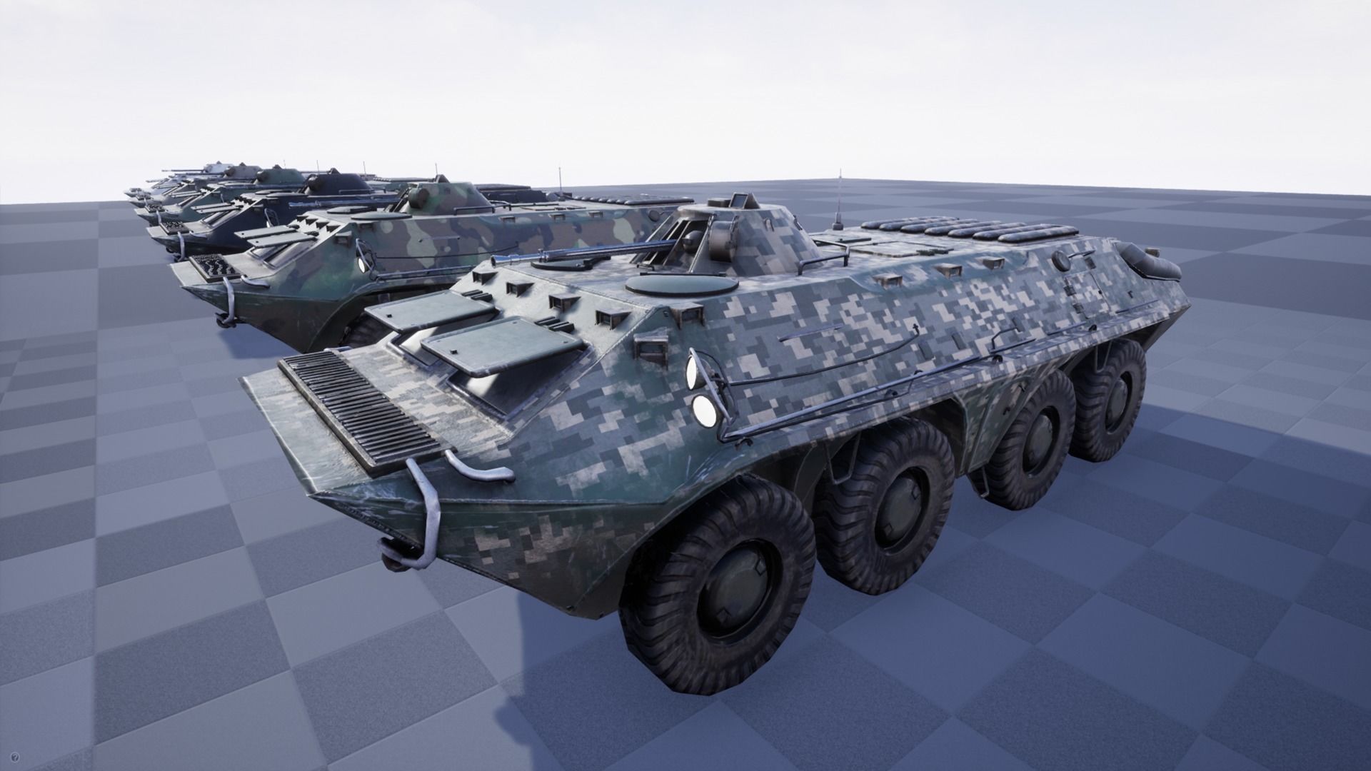 Functional - 6 Versions  APC  Military Vehicle Low-poly 3D model_6