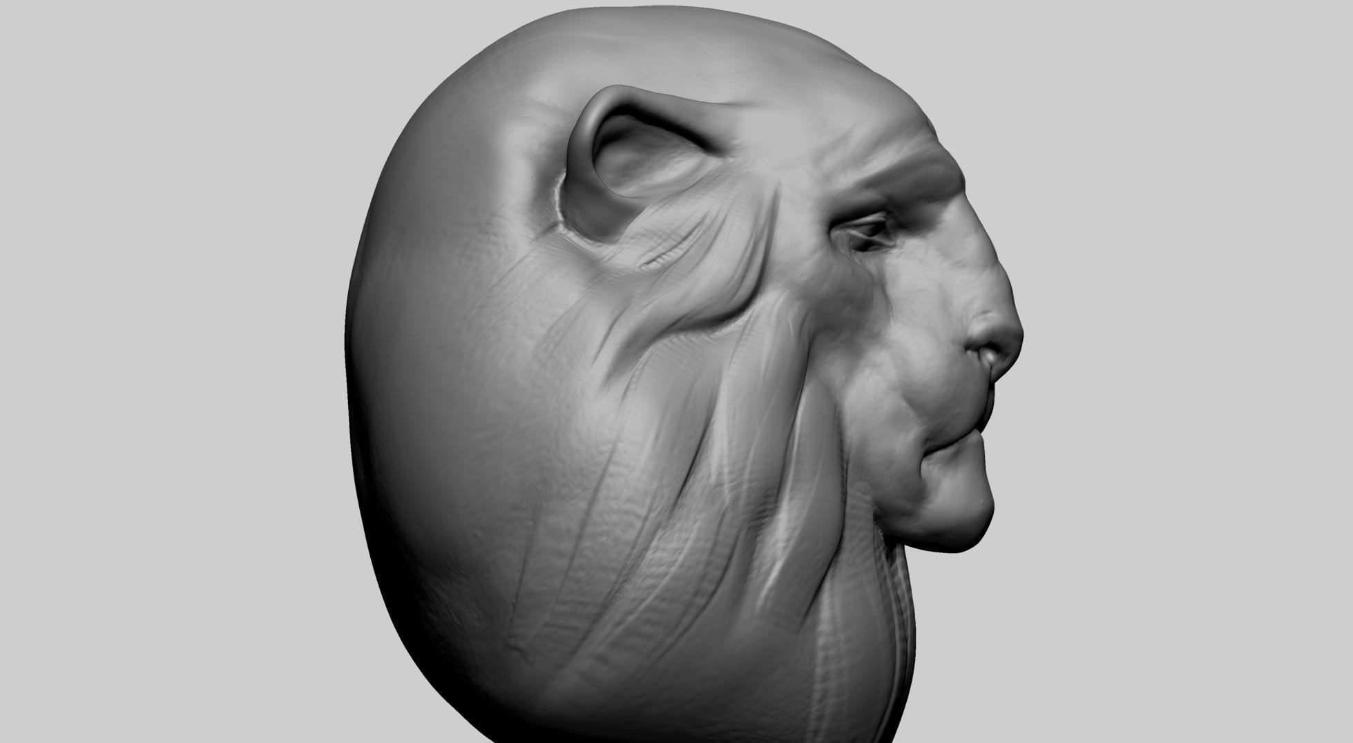 Creature Head R 3D model_2