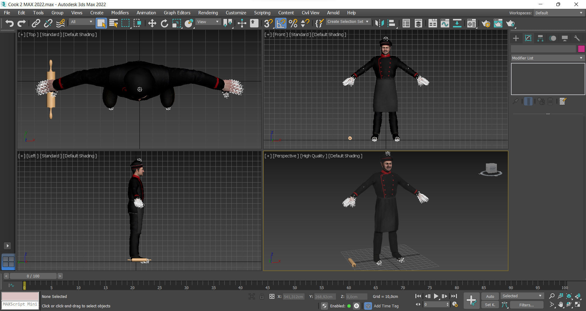 Cook 2 chef Low-poly 3D model_12