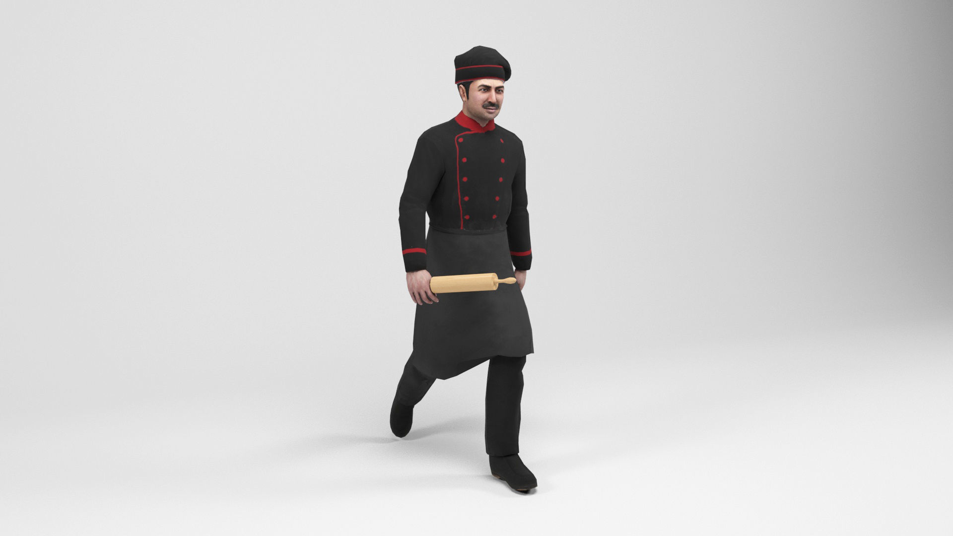 Cook 2 chef Low-poly 3D model_9