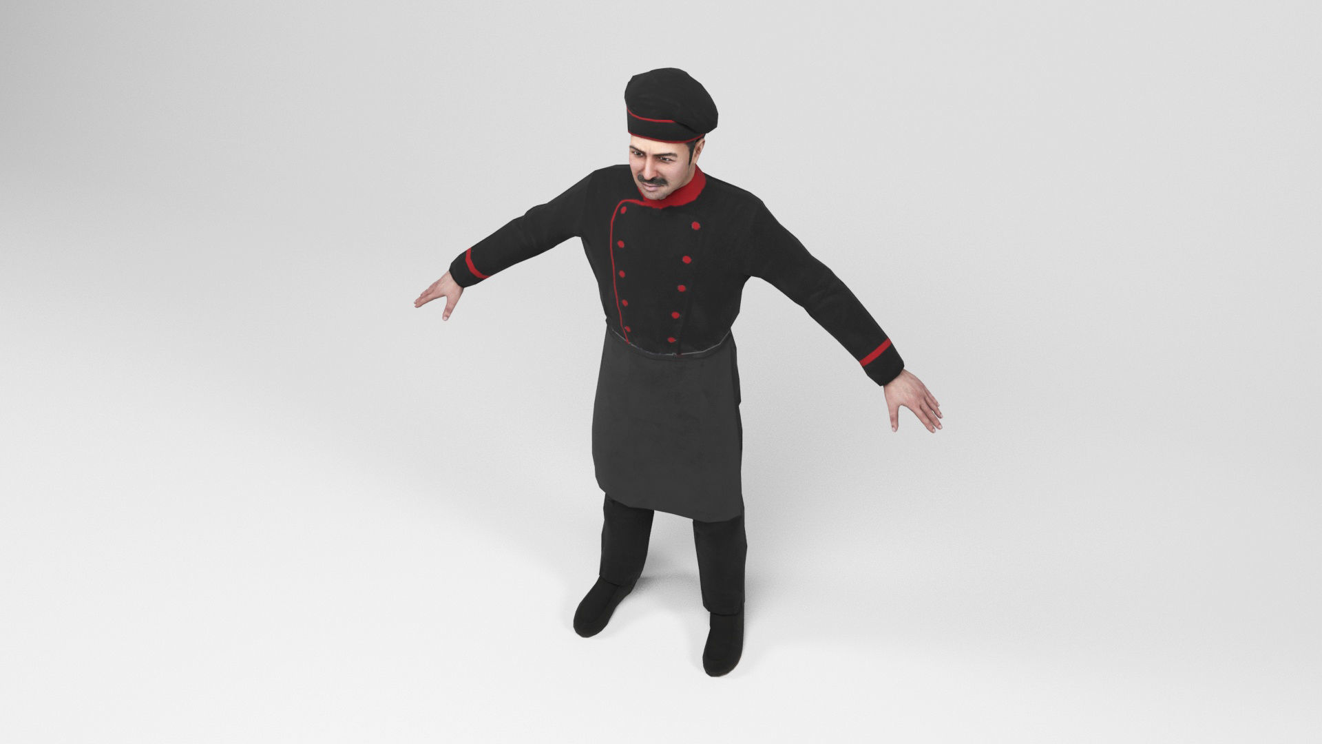 Cook 2 chef Low-poly 3D model_5