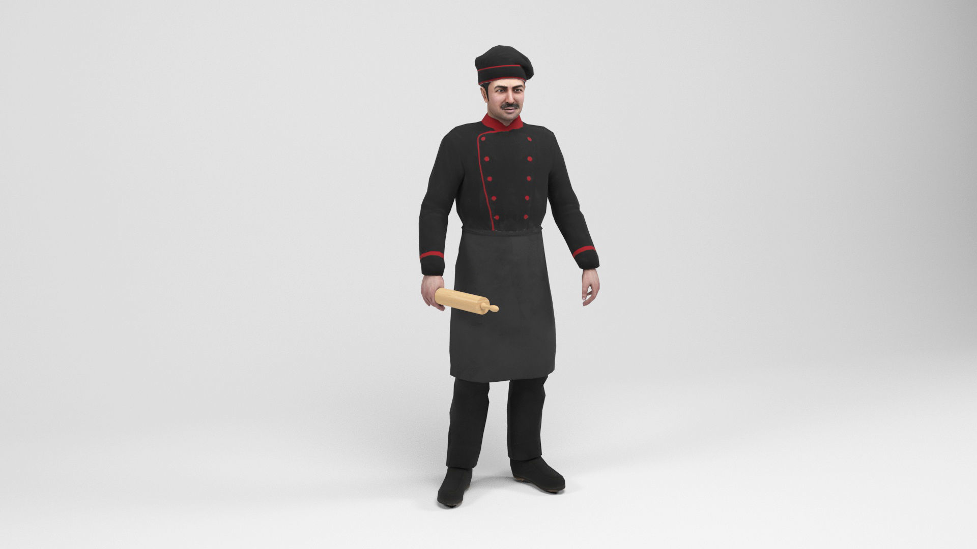 Cook 2 chef Low-poly 3D model_7