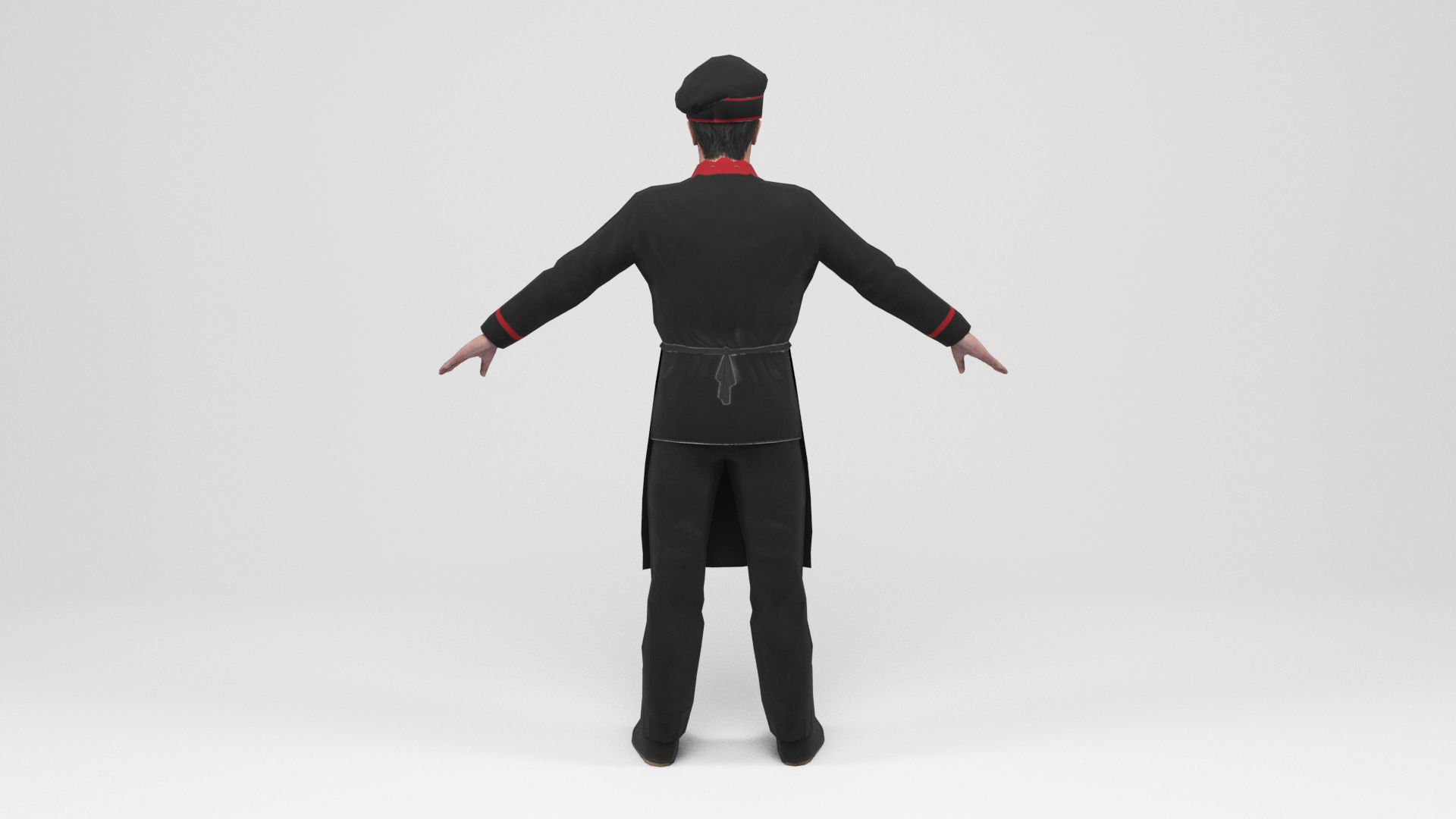 Cook 2 chef Low-poly 3D model_3