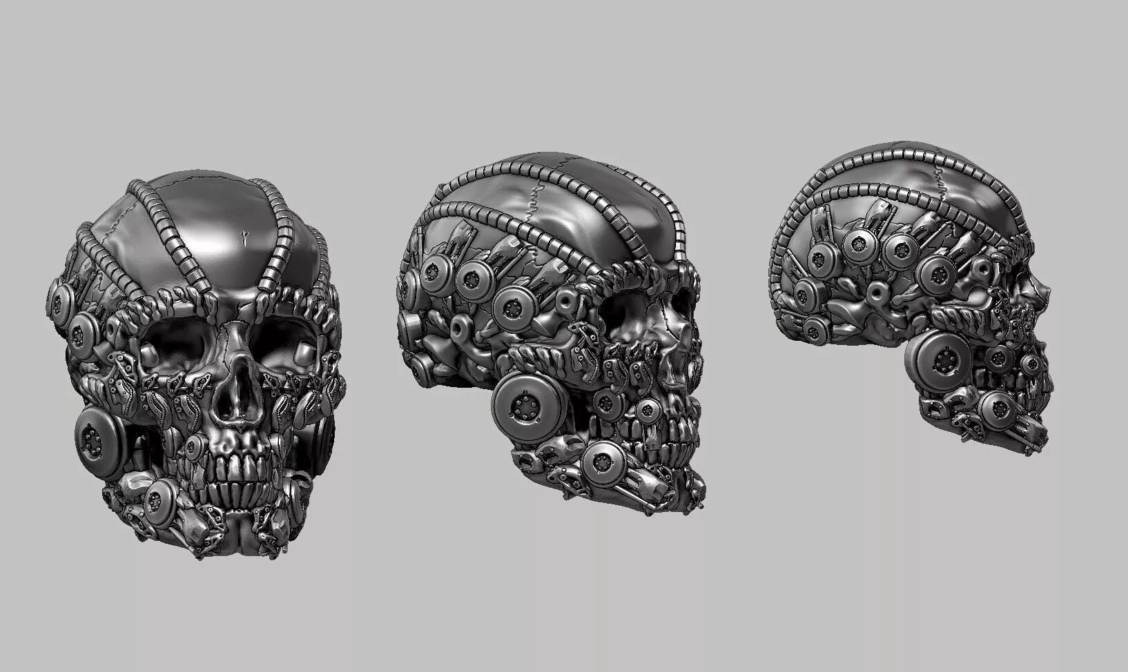 skull robot head a40 3D print model