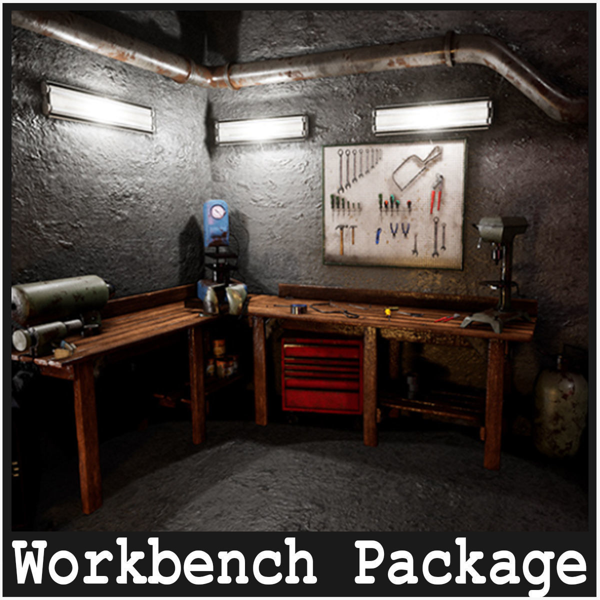 Workbench Props  40 Assets Low-poly 3D model_1