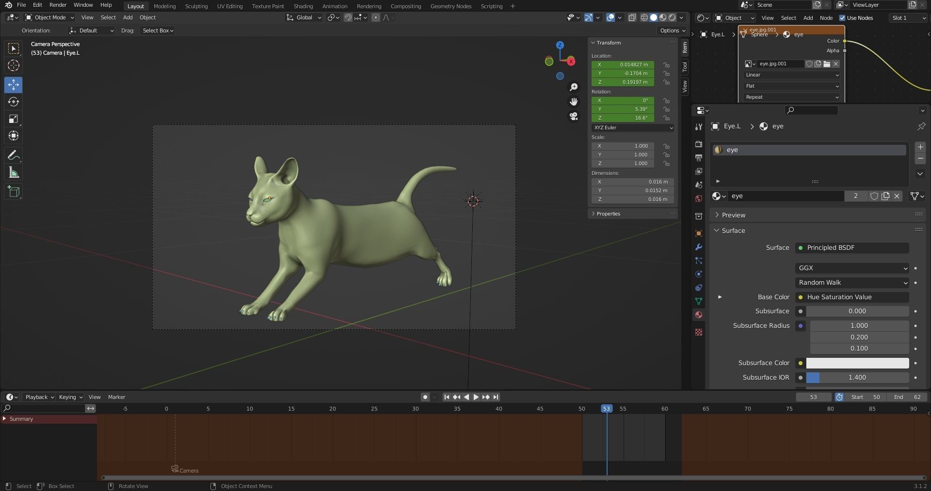 Calico Cat rigged and animated Low-poly 3D model_9