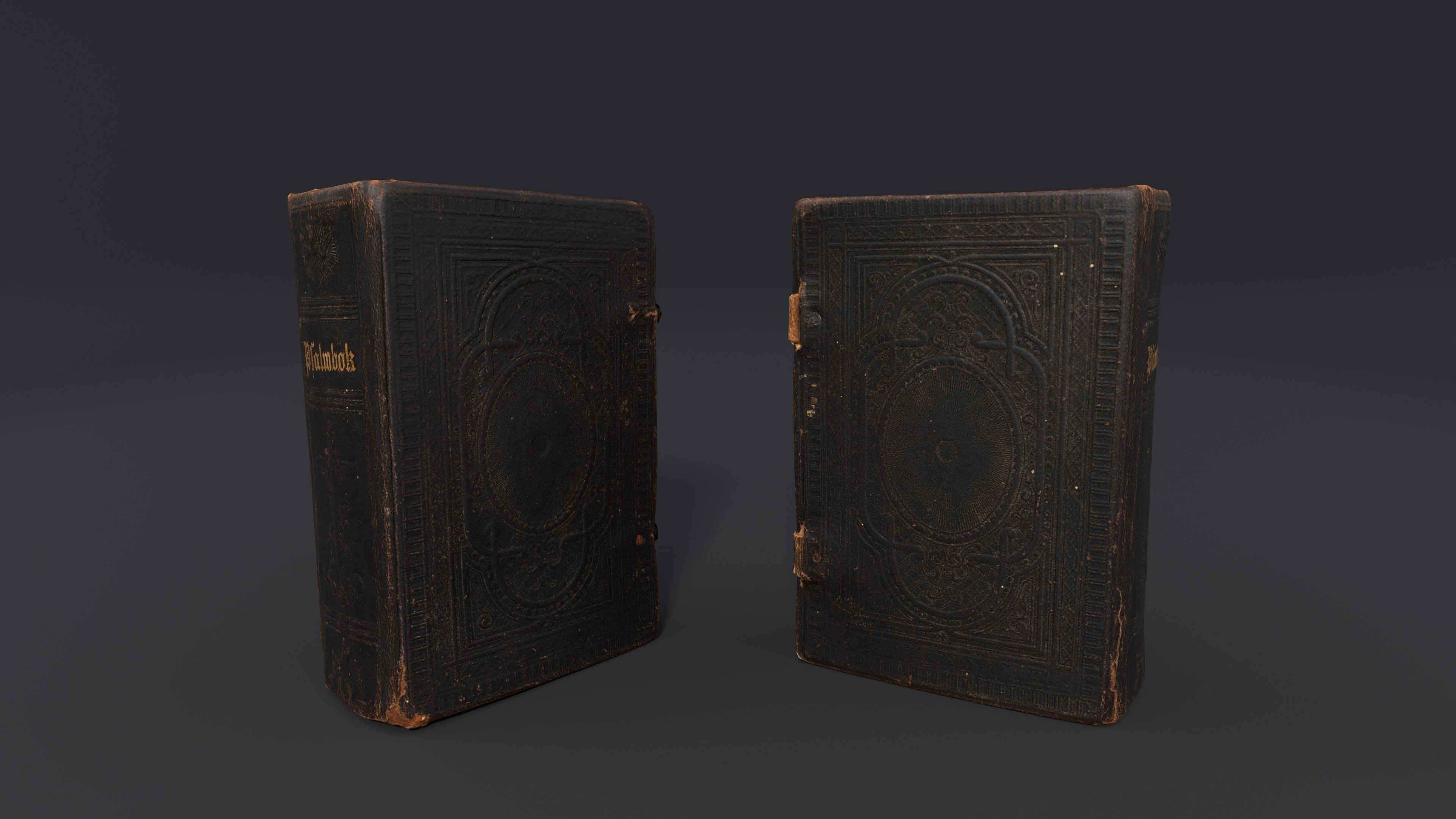 Old Damaged Books set - PBR Game ready Low poly Low-poly 3D model_17