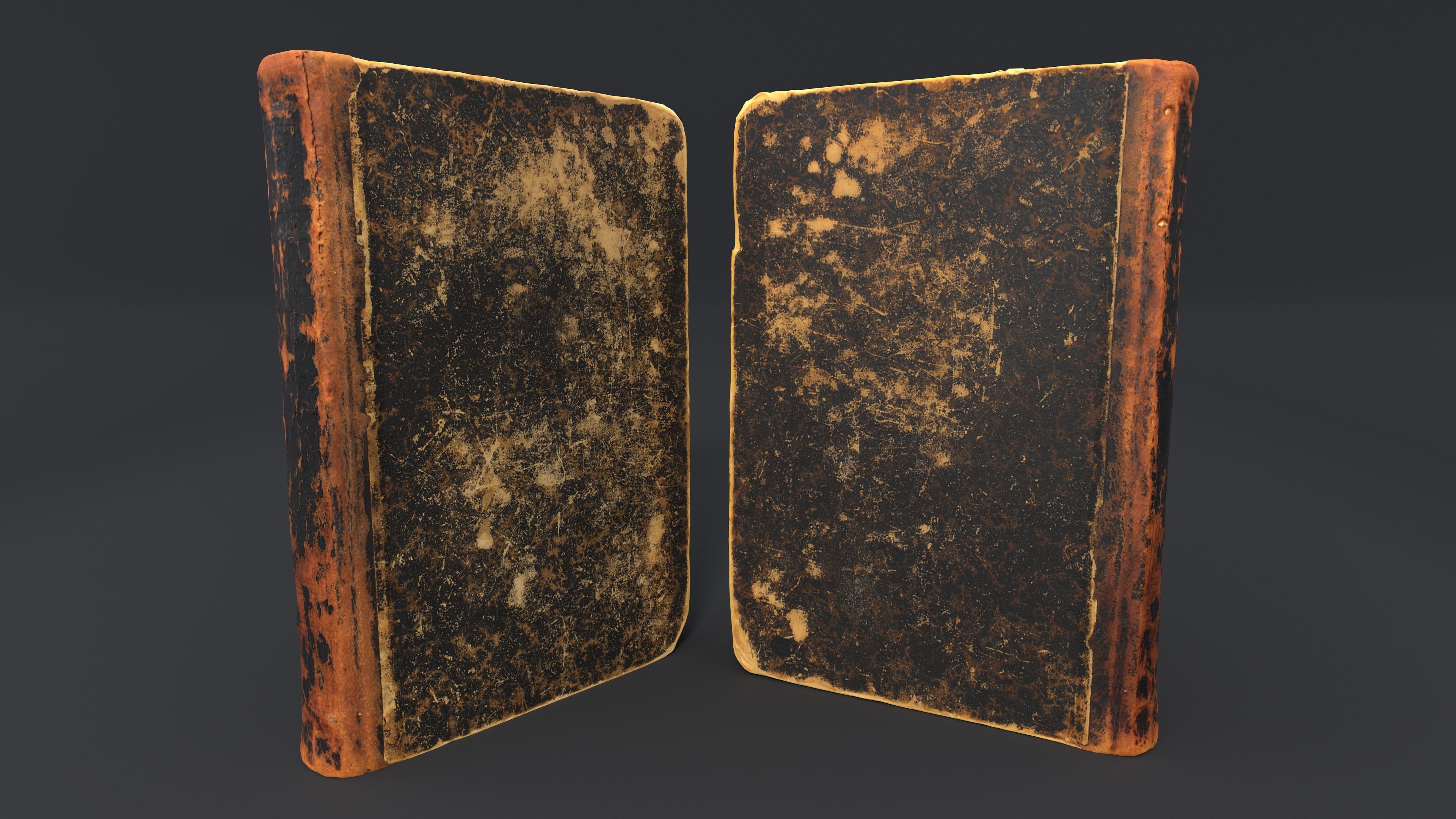 Old Damaged Books set - PBR Game ready Low poly Low-poly 3D model_28