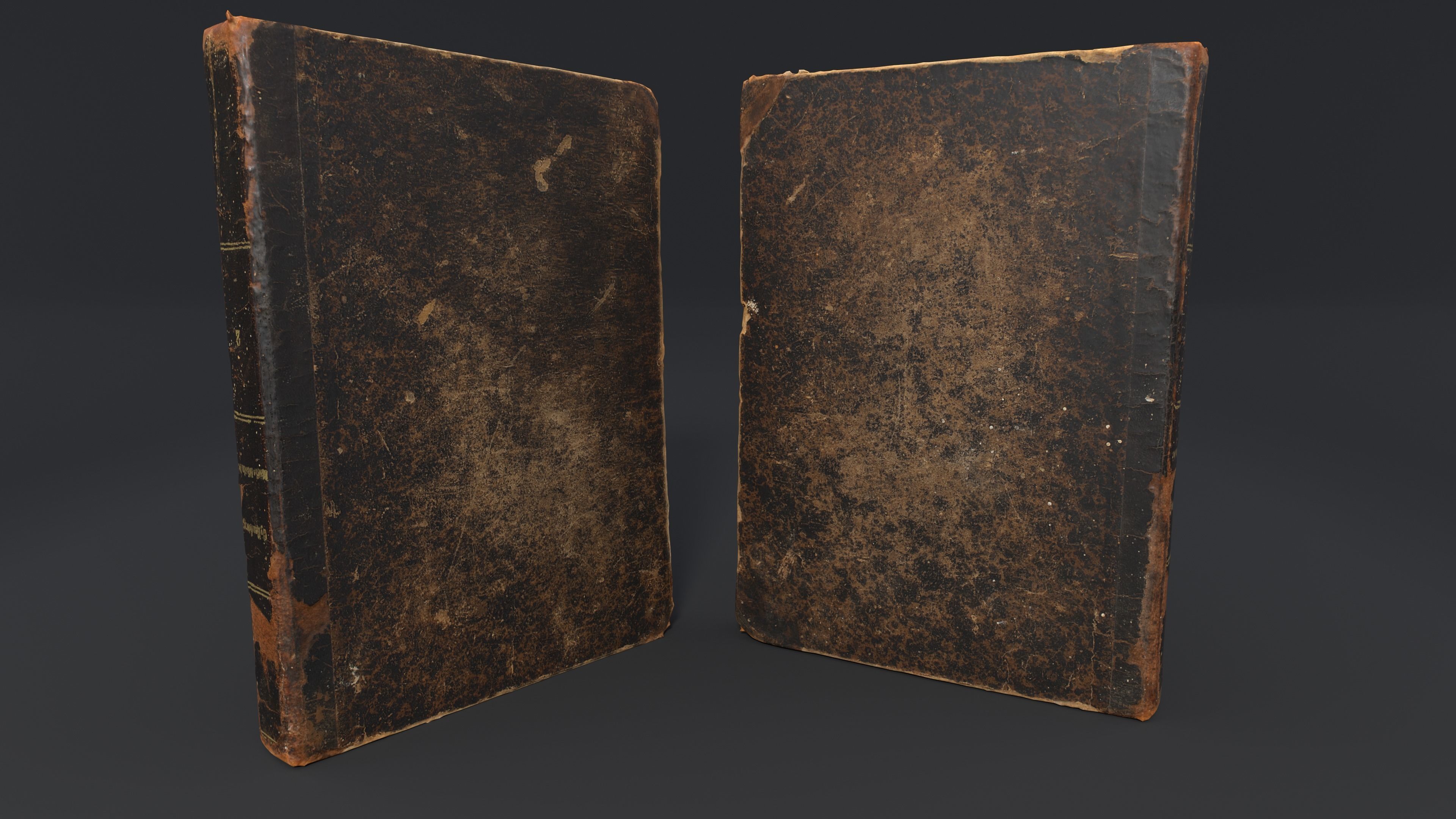 Old Damaged Books set - PBR Game ready Low poly Low-poly 3D model_23