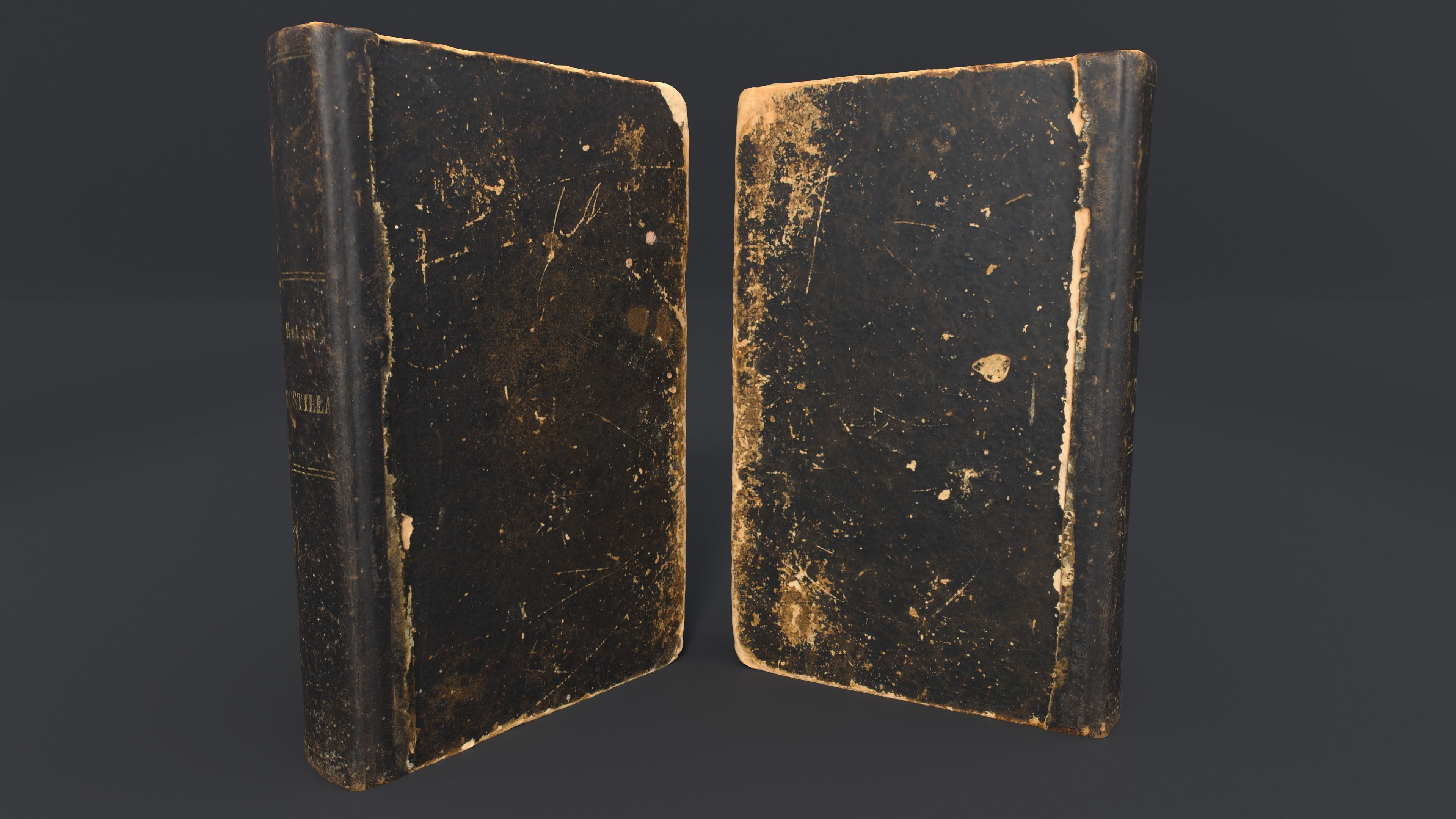 Old Damaged Books set - PBR Game ready Low poly Low-poly 3D model_15