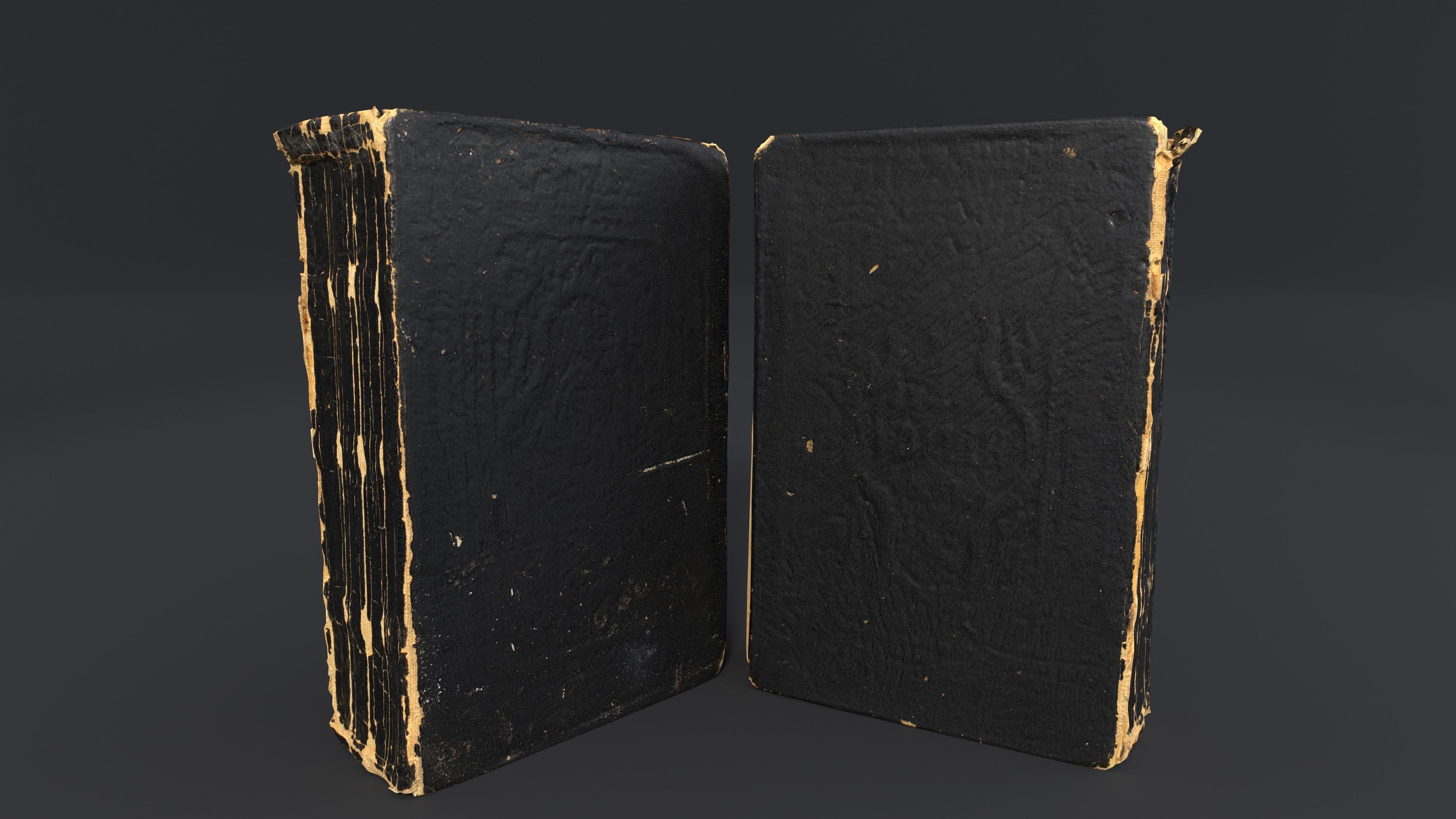 Old Damaged Books set - PBR Game ready Low poly Low-poly 3D model_30