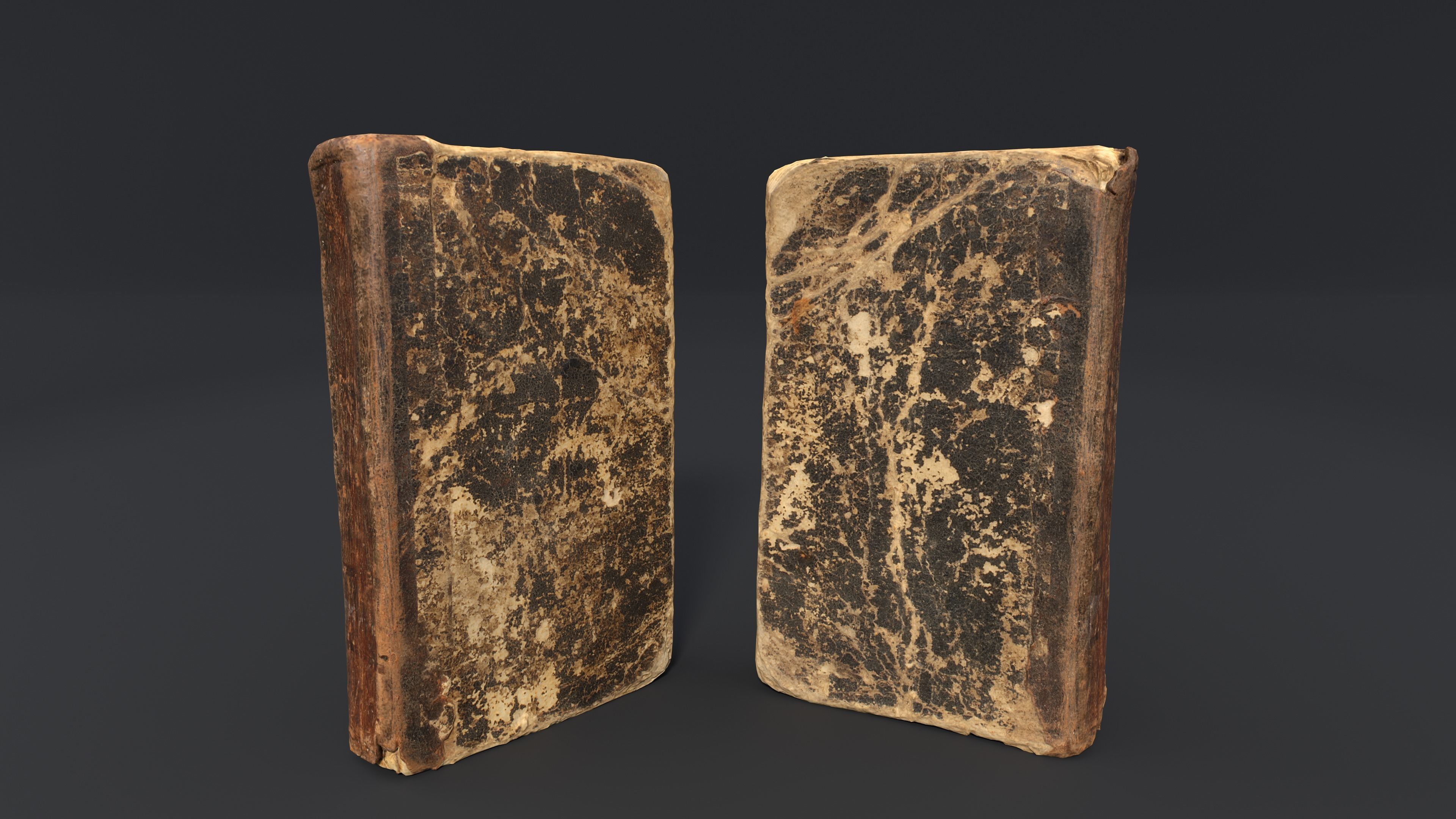 Old Damaged Books set - PBR Game ready Low poly Low-poly 3D model_29