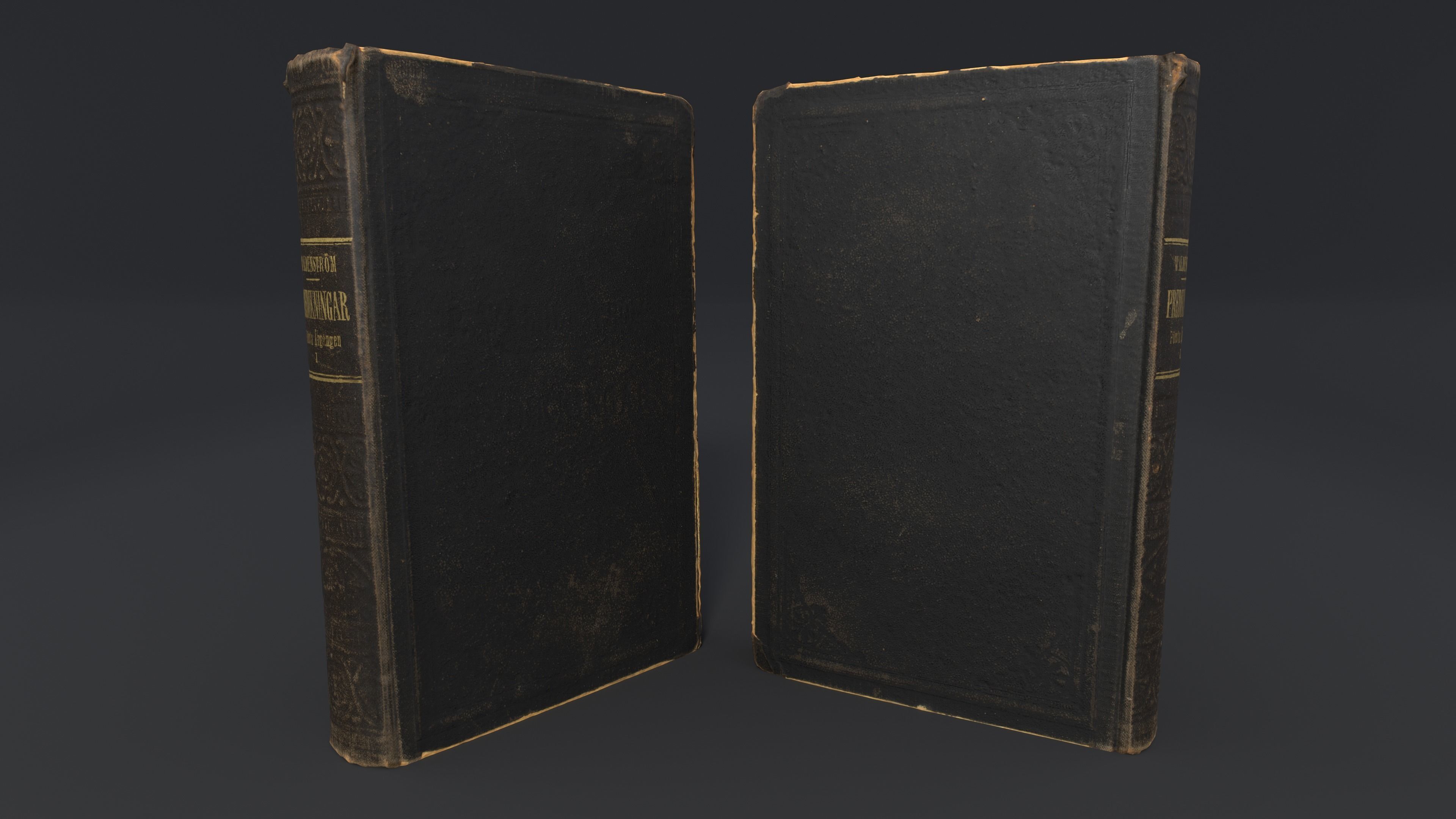 Old Damaged Books set - PBR Game ready Low poly Low-poly 3D model_21