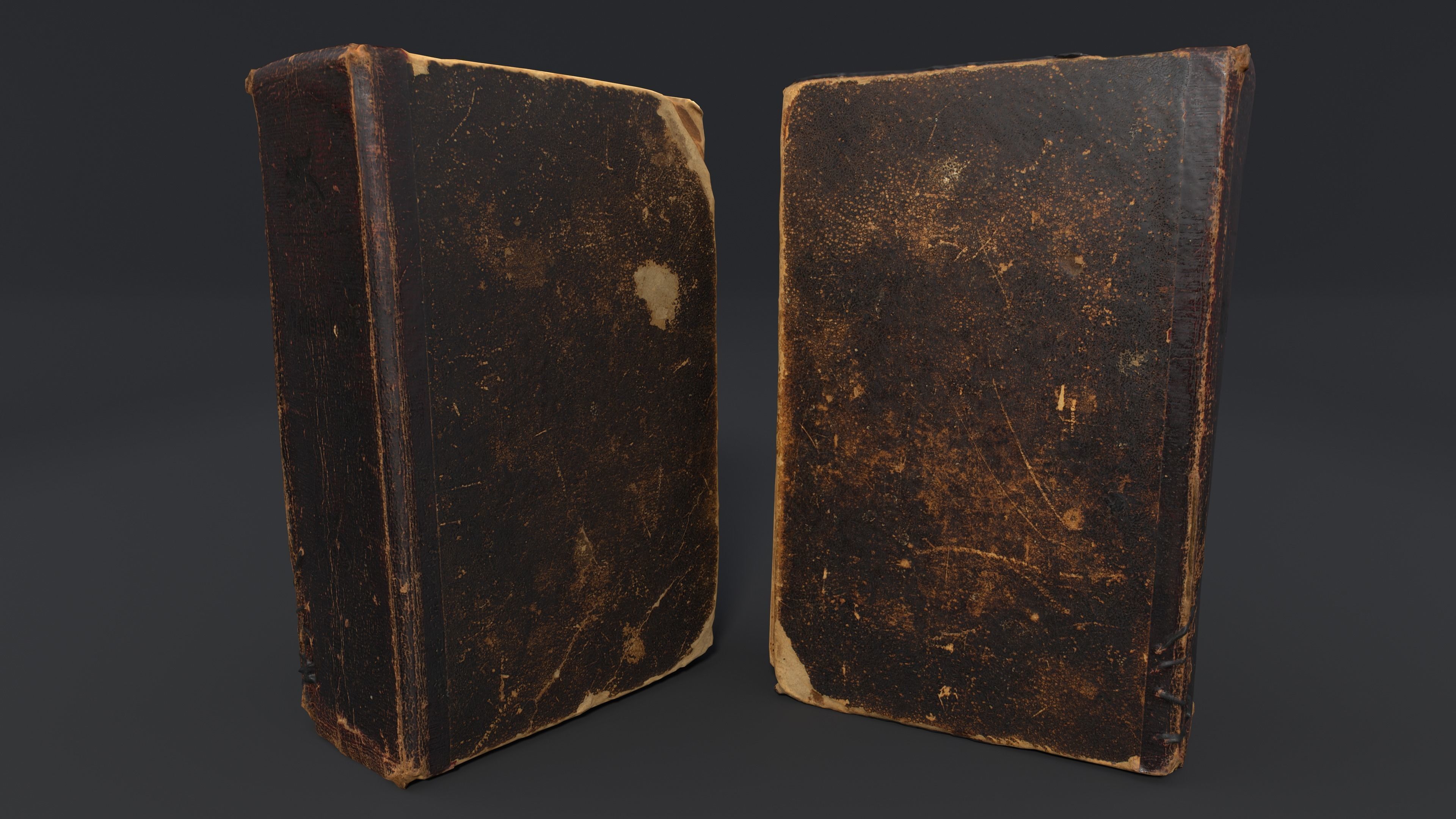 Old Damaged Books set - PBR Game ready Low poly Low-poly 3D model_18
