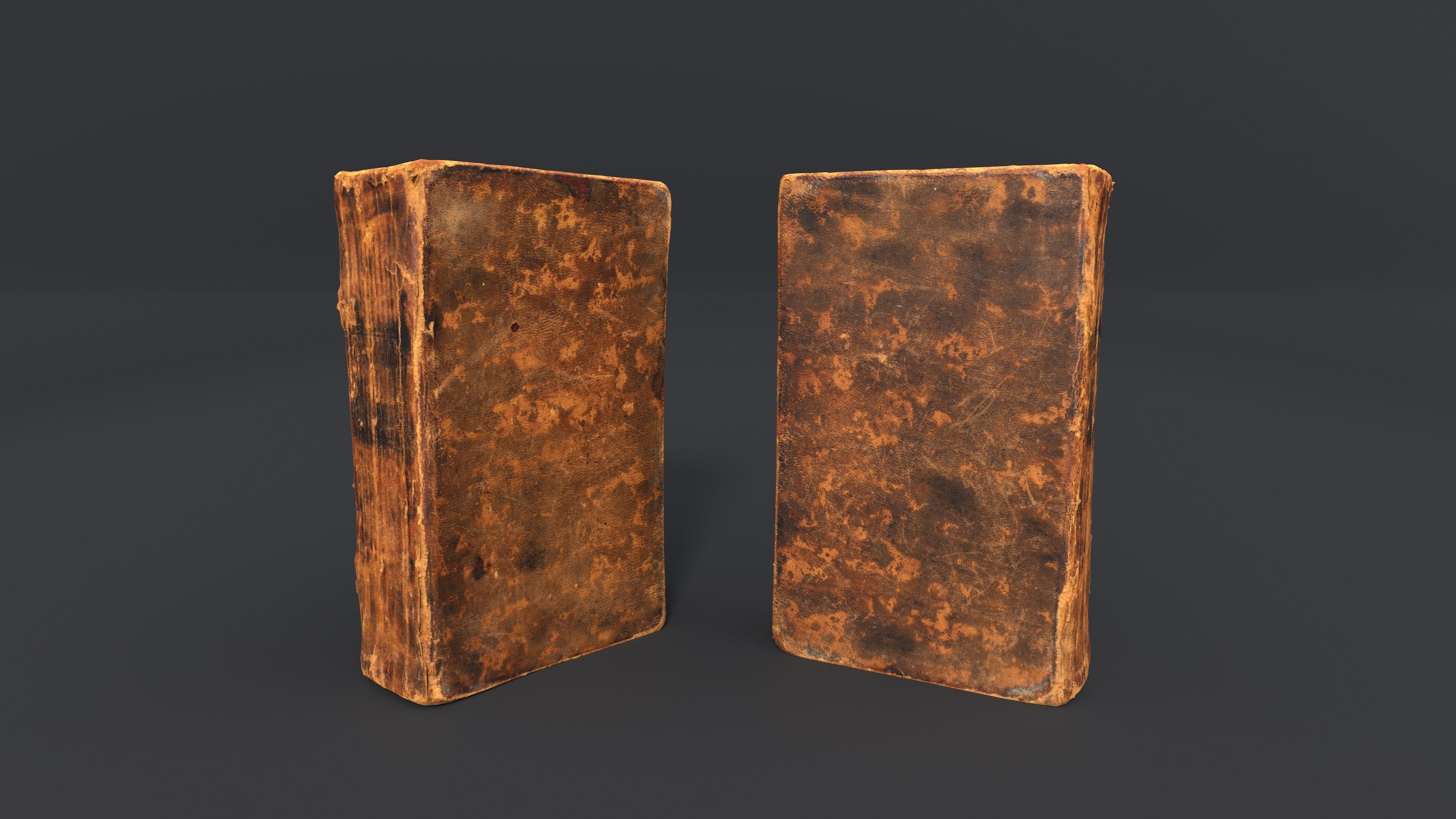 Old Damaged Books set - PBR Game ready Low poly Low-poly 3D model_16