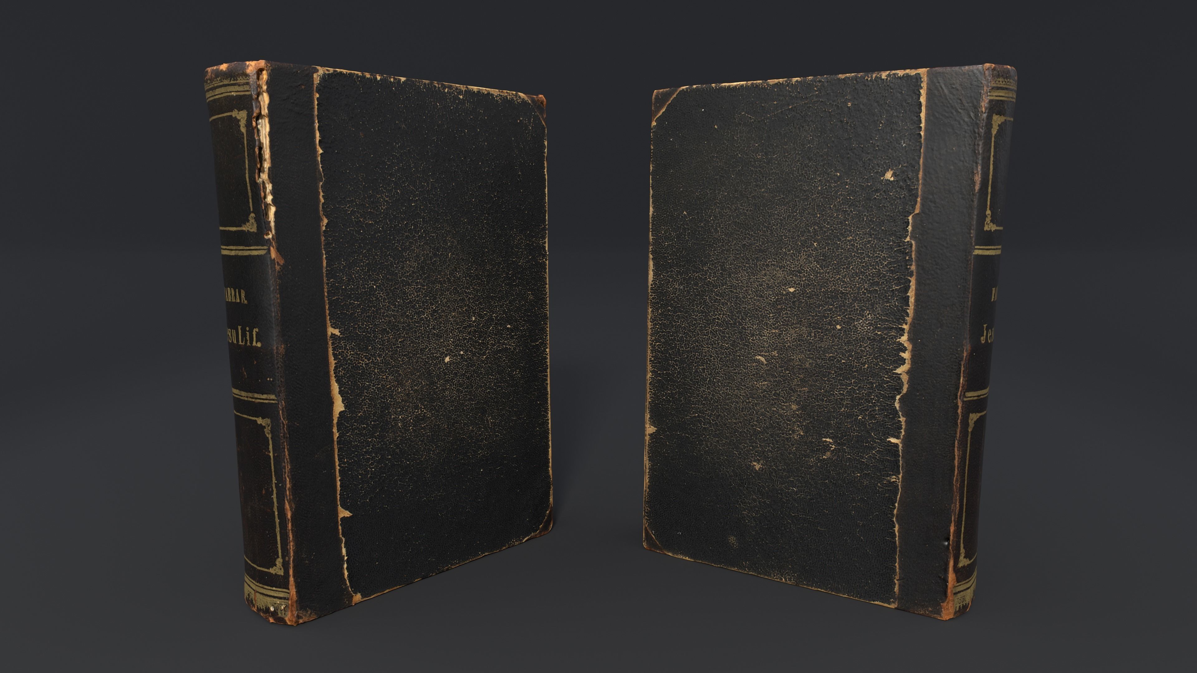 Old Damaged Books set - PBR Game ready Low poly Low-poly 3D model_24