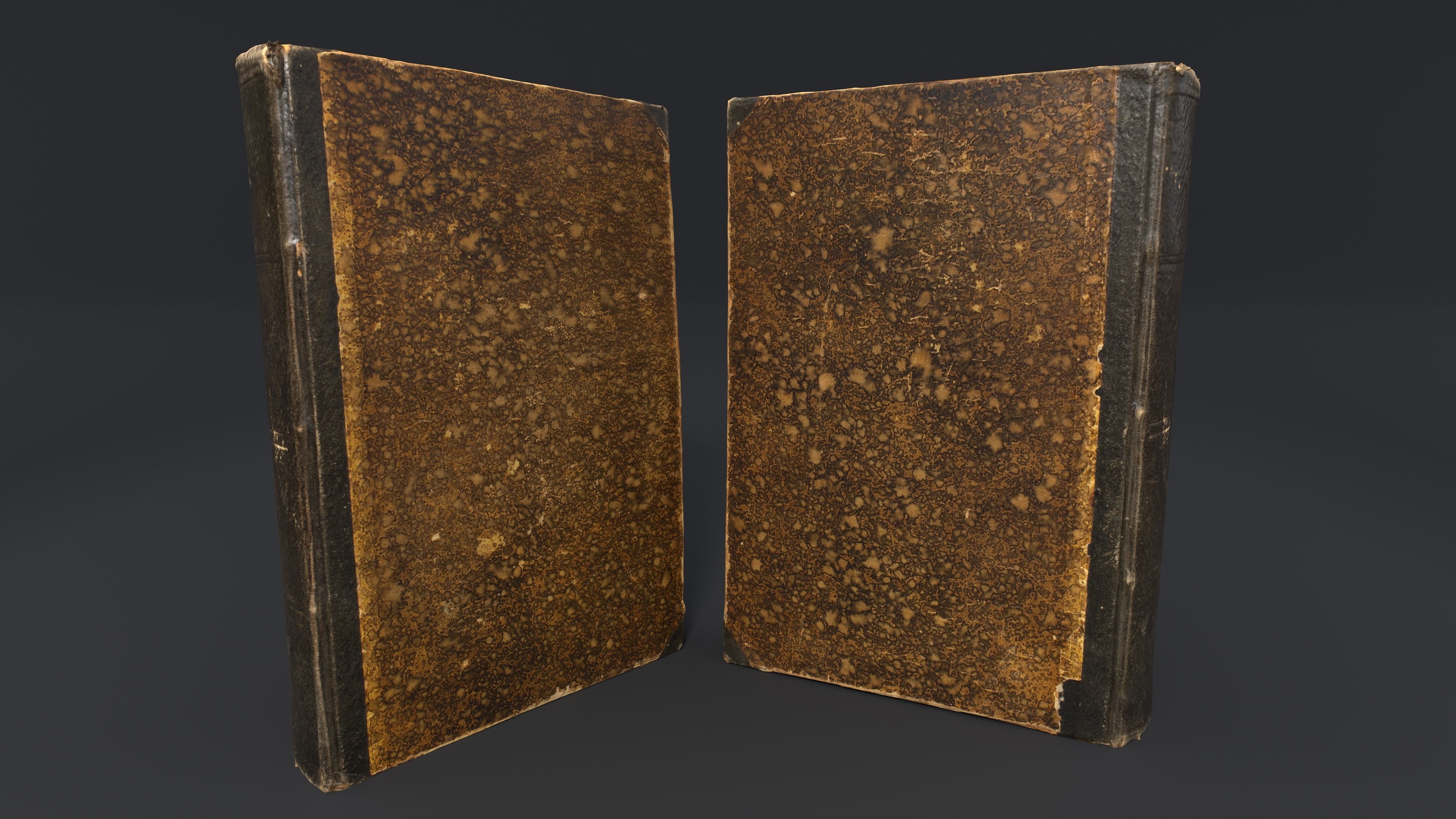 Old Damaged Books set - PBR Game ready Low poly Low-poly 3D model_22