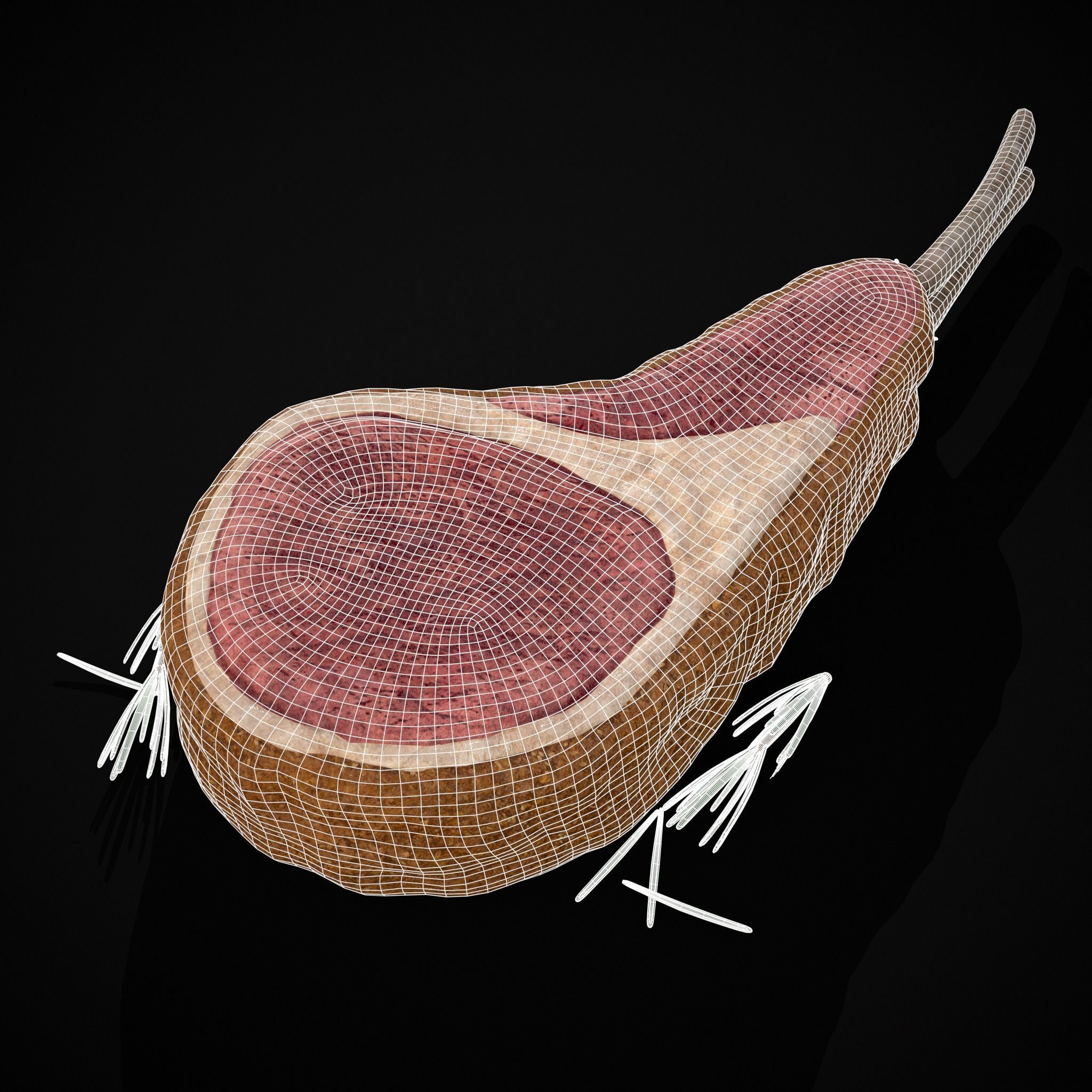 Breaded Rack of Lamb with Rosemary Low-poly 3D model_28