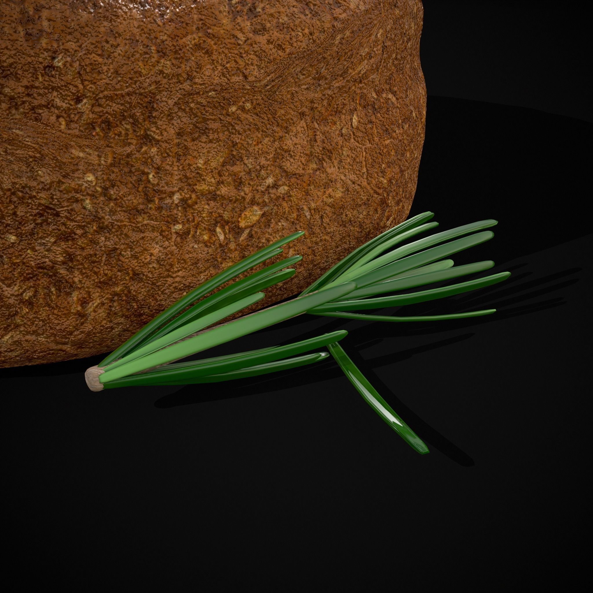 Breaded Rack of Lamb with Rosemary Low-poly 3D model_9