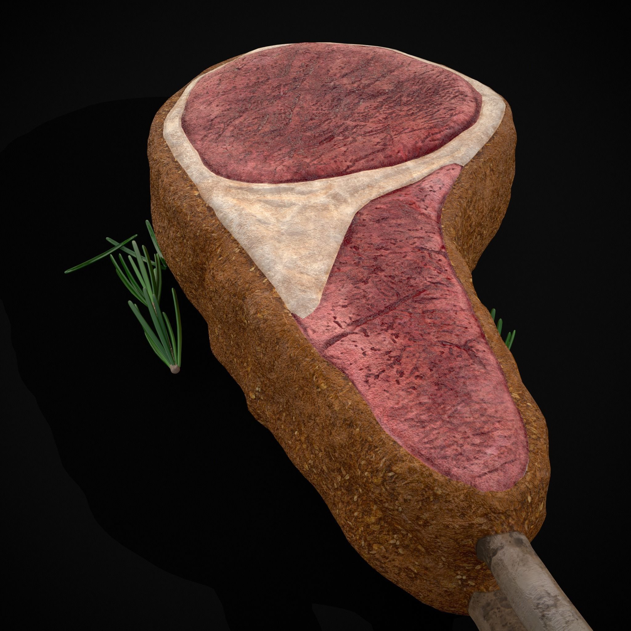 Breaded Rack of Lamb with Rosemary Low-poly 3D model_19