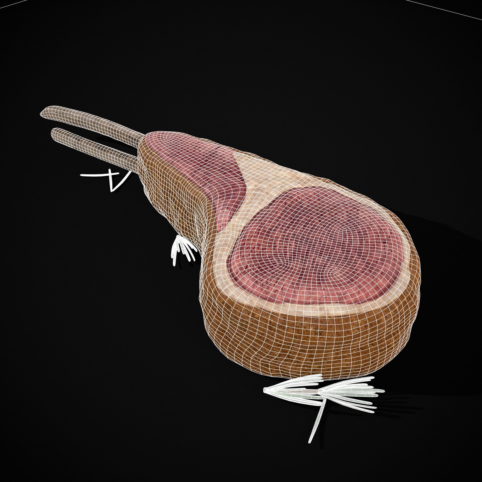 Breaded Rack of Lamb with Rosemary Low-poly 3D model_2