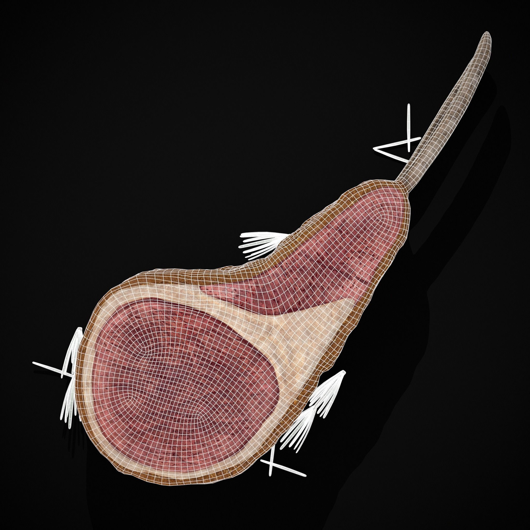 Breaded Rack of Lamb with Rosemary Low-poly 3D model_12