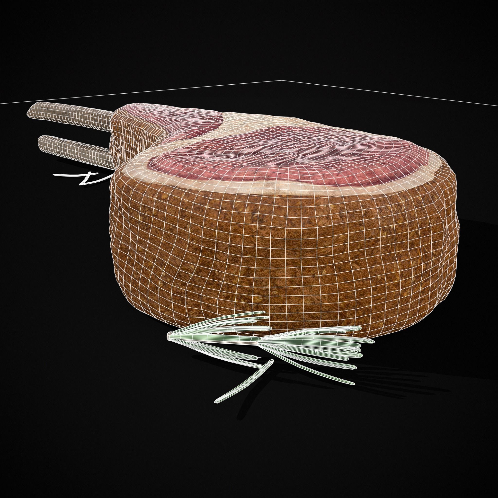 Breaded Rack of Lamb with Rosemary Low-poly 3D model_26